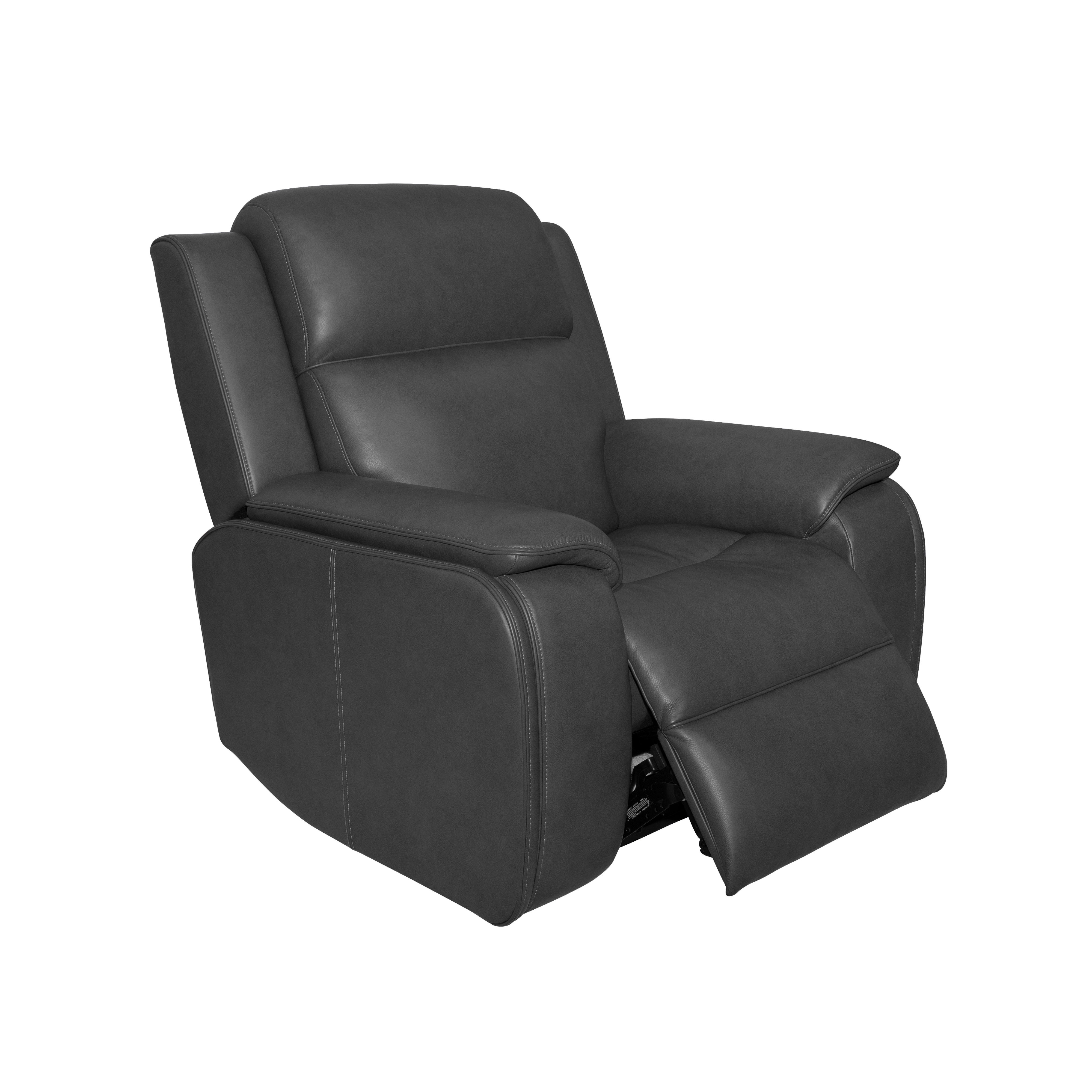 Ziggy - Power Recliner With Power Headrest, Lumbar, Heat & Massage - Iron, black, view 2