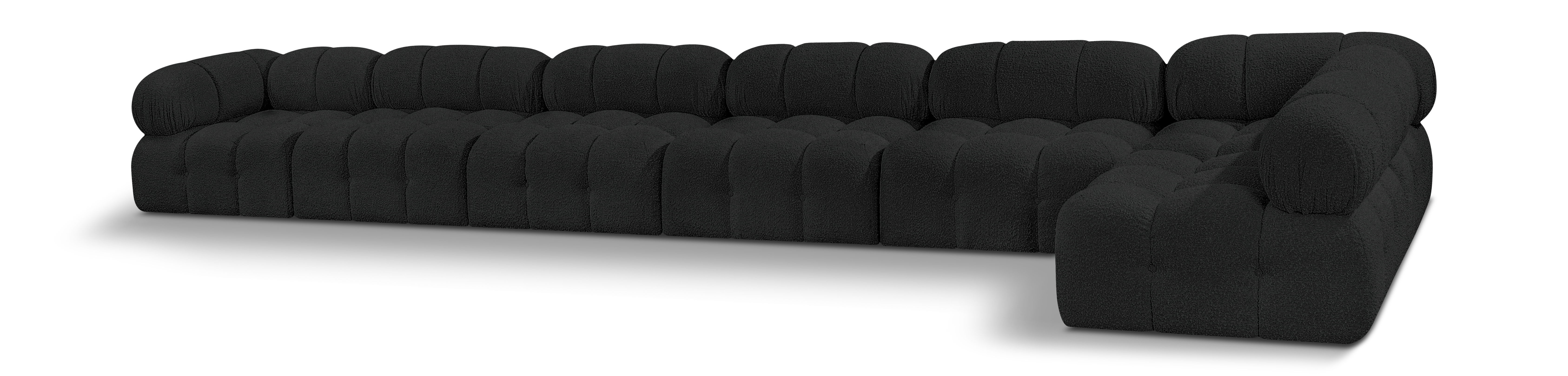 Ames - 7 Piece Modular L-Shaped Sectional - Black