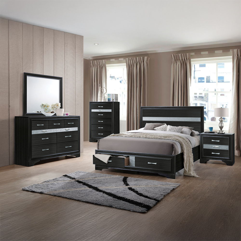 Naima - Nightstand - Black, black, view 6