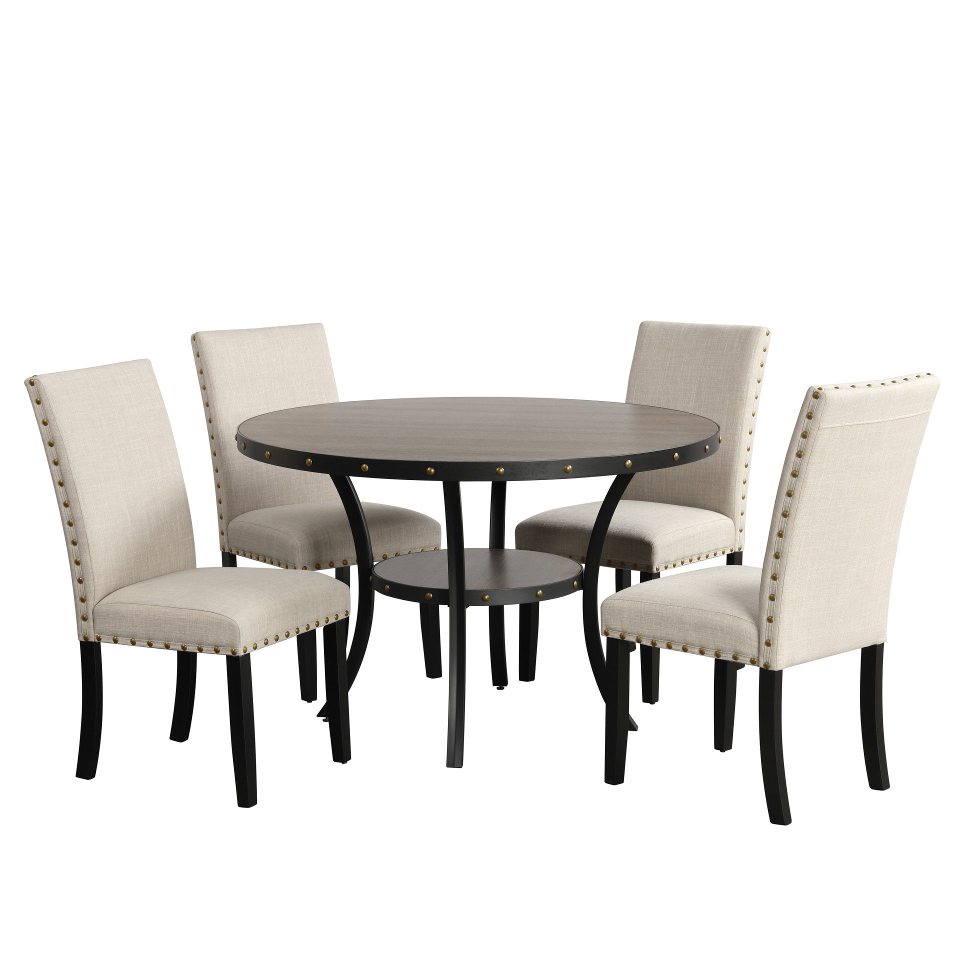 Crispin - Round Dining Table - Gray, dark gray, view 5