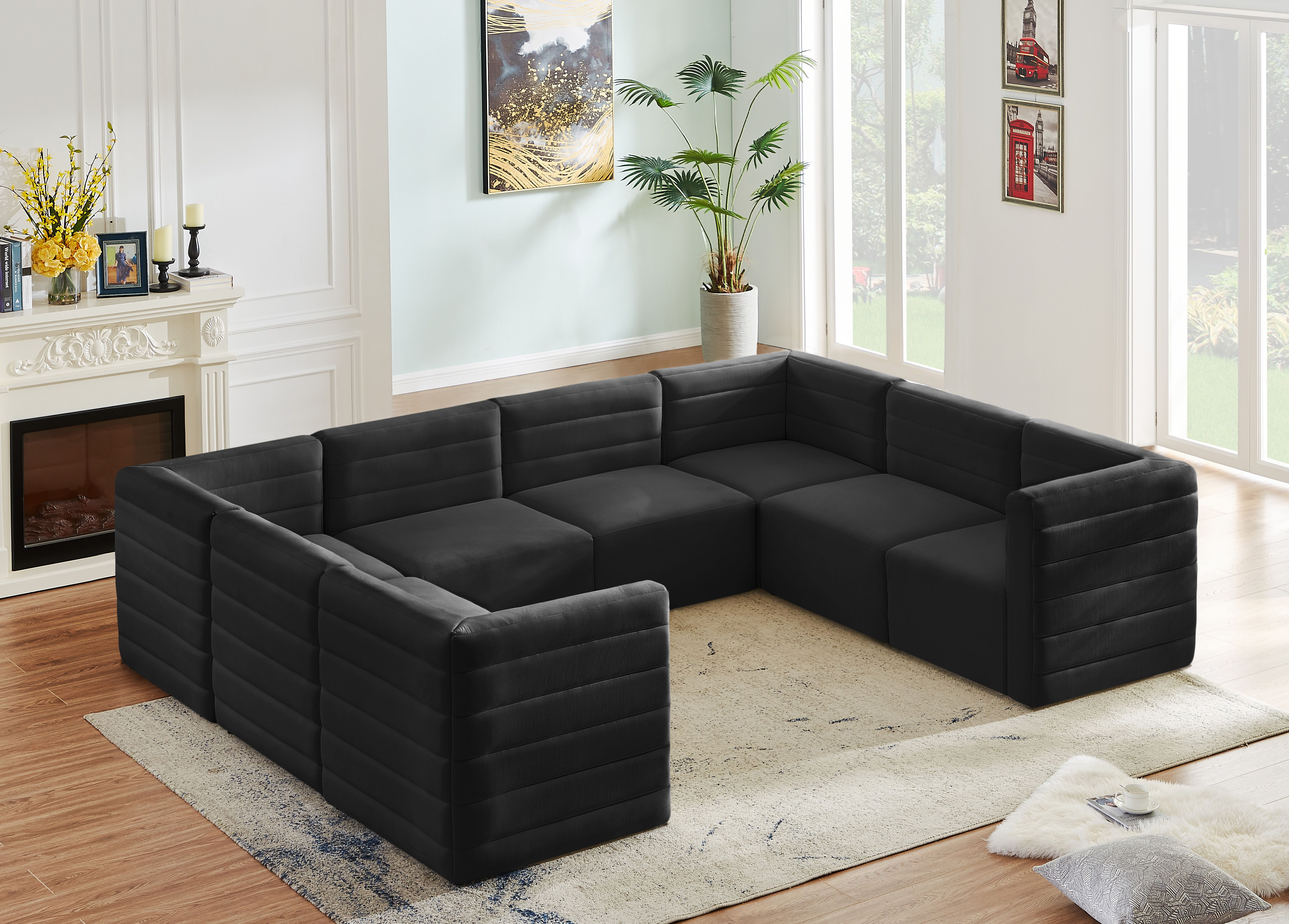 Quincy - 8 Piece Modular Sectional - Black