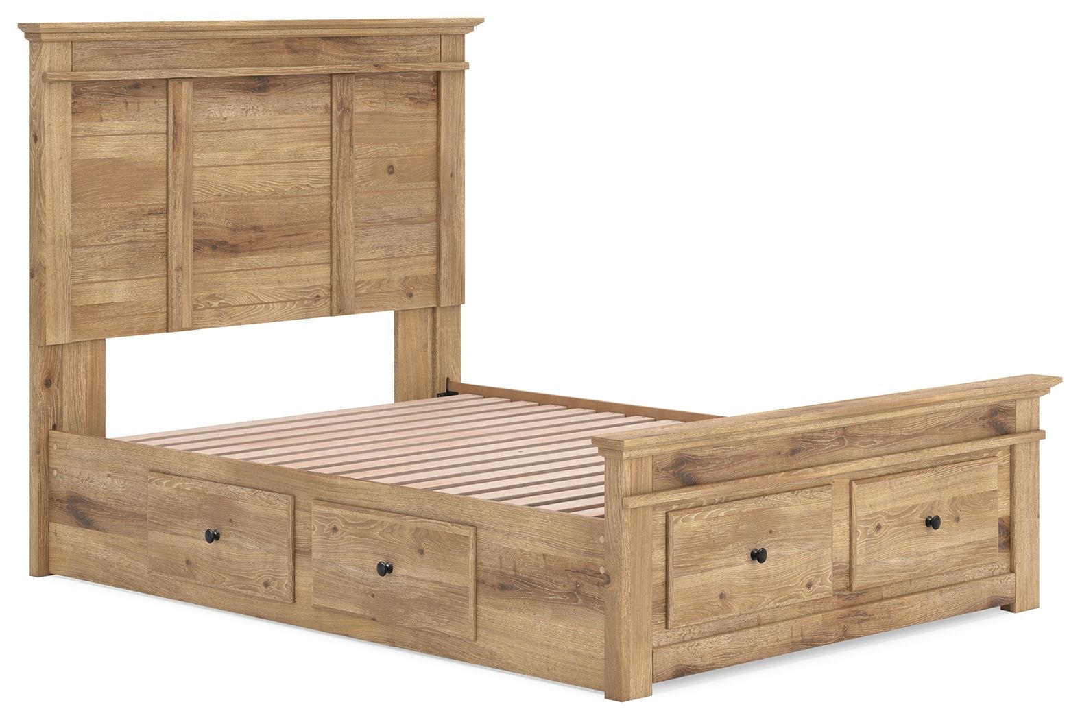 Ashley Furniture Makidern - Full Panel Storage Bed With 2 Under Bed Storage Units And Storage Footboard - Tan - Image 4