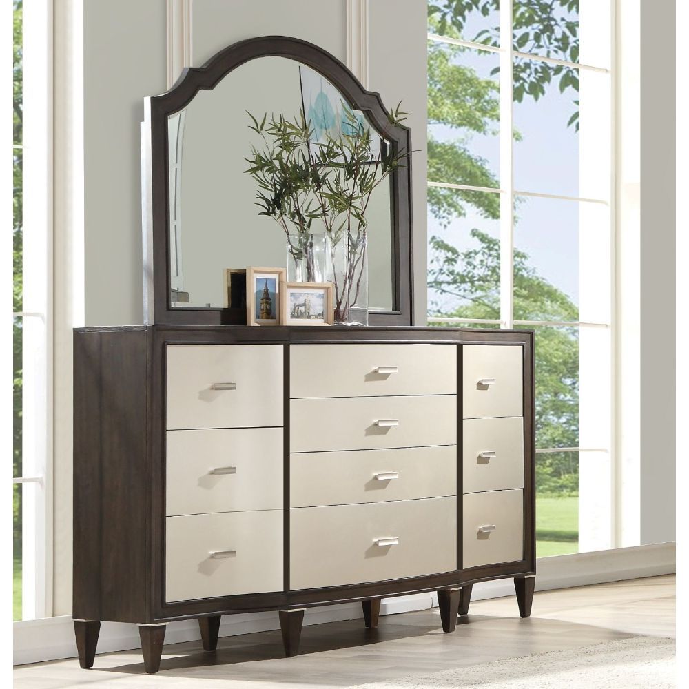 Peregrine - Mirror - Walnut, dark brown, view 4