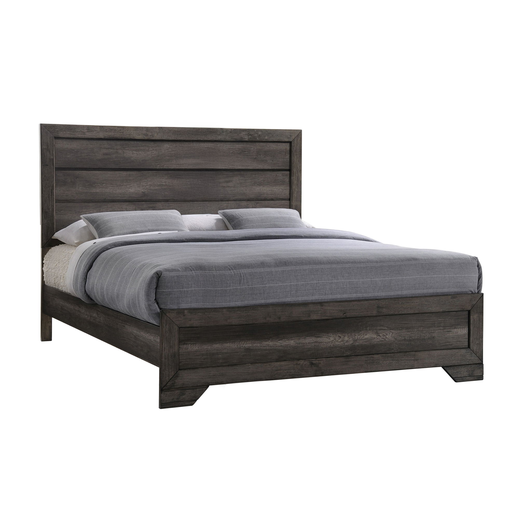 Nathan - King Panel Bed - Gray Oak Finish