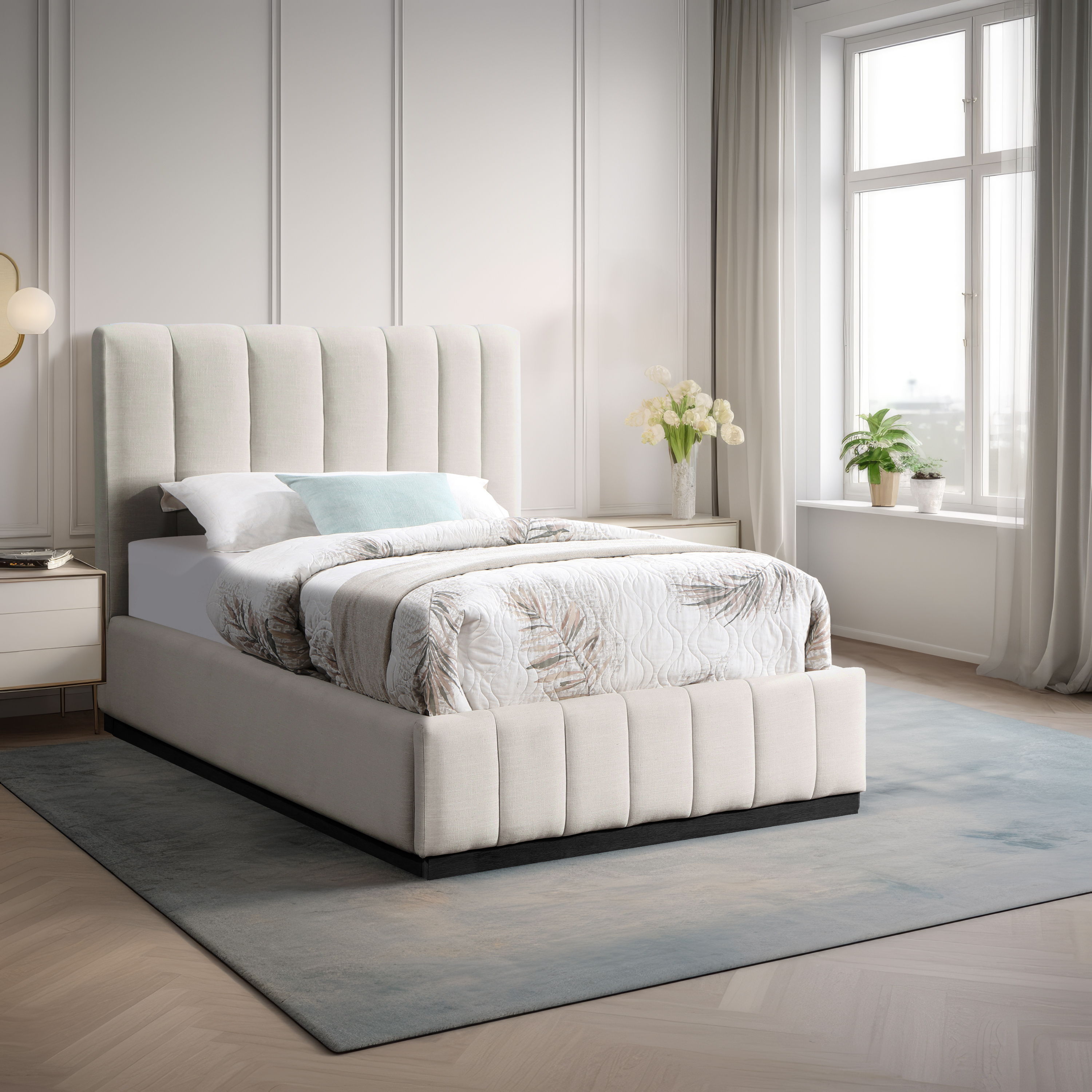 Lucia - Twin Bed - Beige
