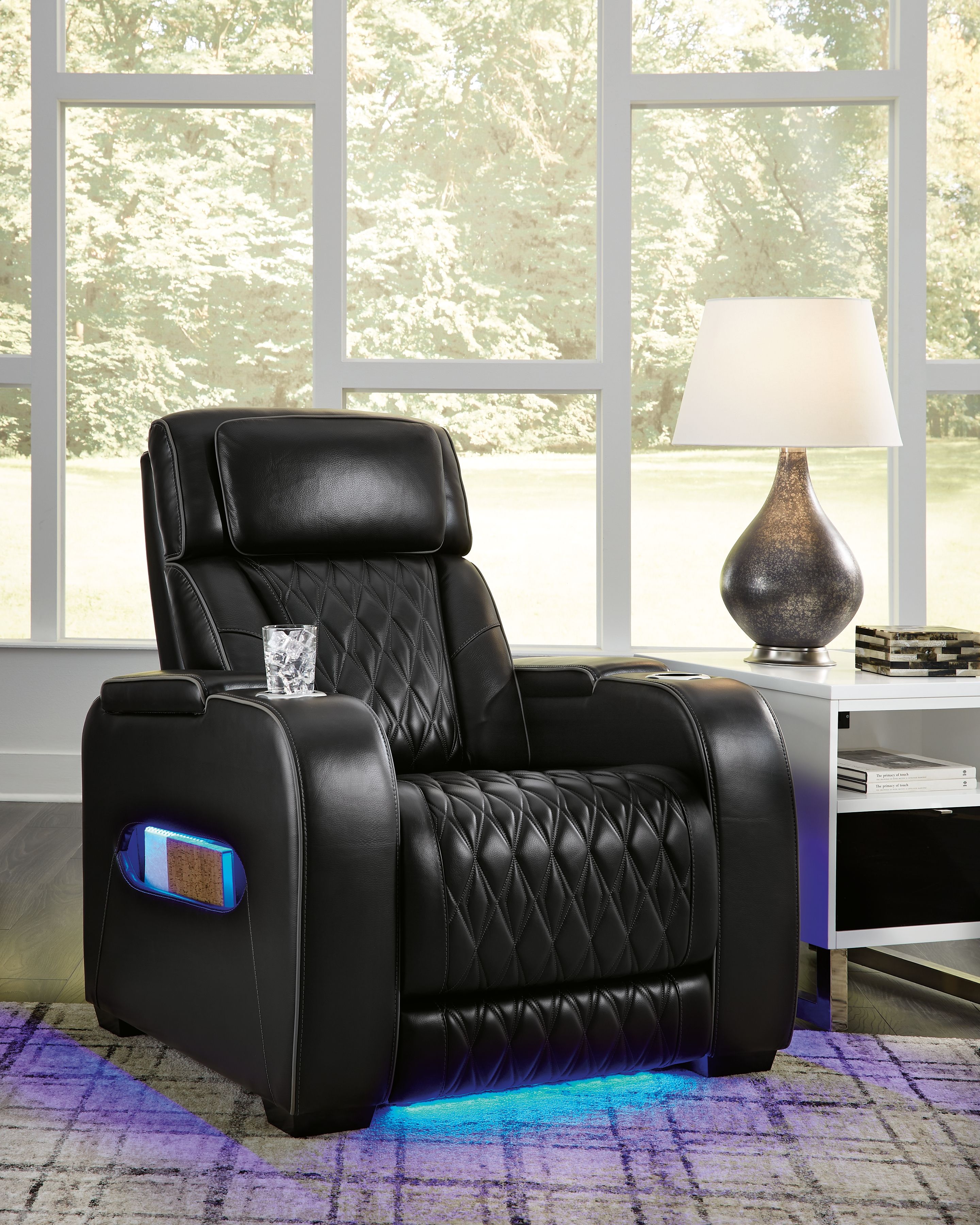 Ashley Furniture Boyington - Power Recliner/ Adj Headrest - Black - Image 2