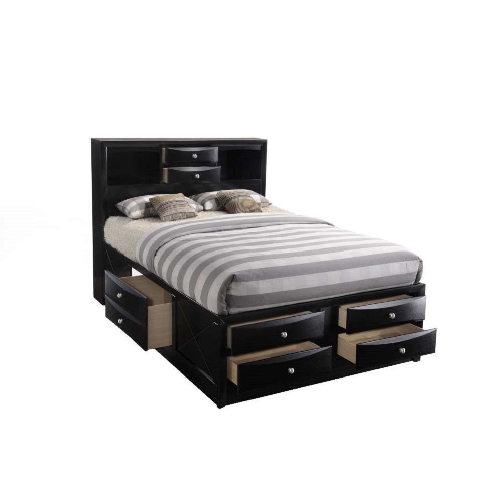 Ireland - Queen Bed With Storage - Black, black, view 4