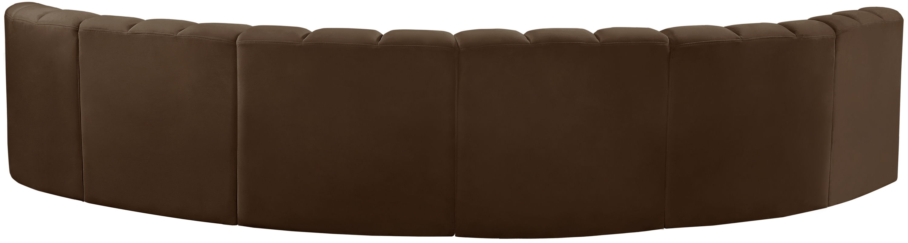 Arc - Velvet 6 Piece U-Shaped Modular Sofa - Brown