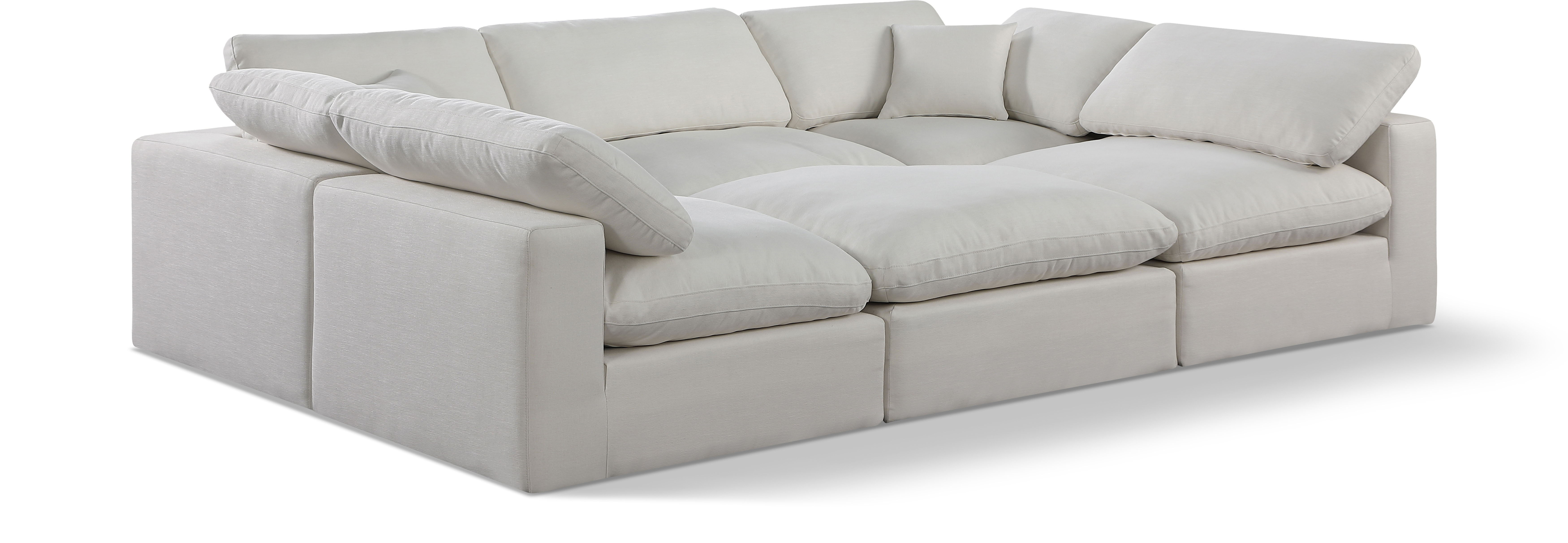 Comfy - 6 Piece Linen Sectional - Light Gray