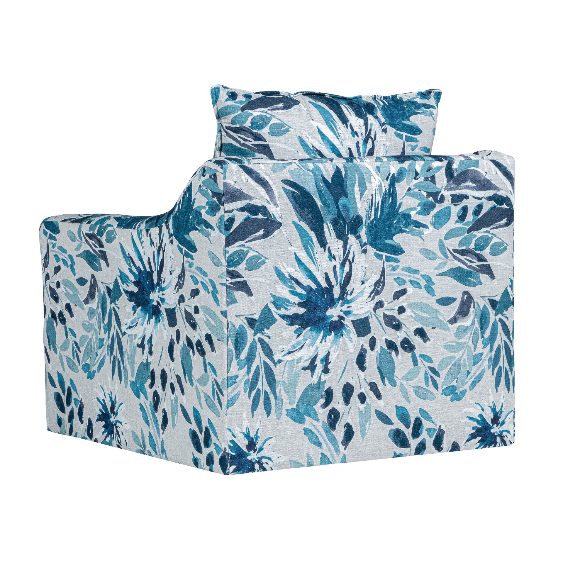 Sylvie - Swivel Chair - Blue / White, light blue, view 4