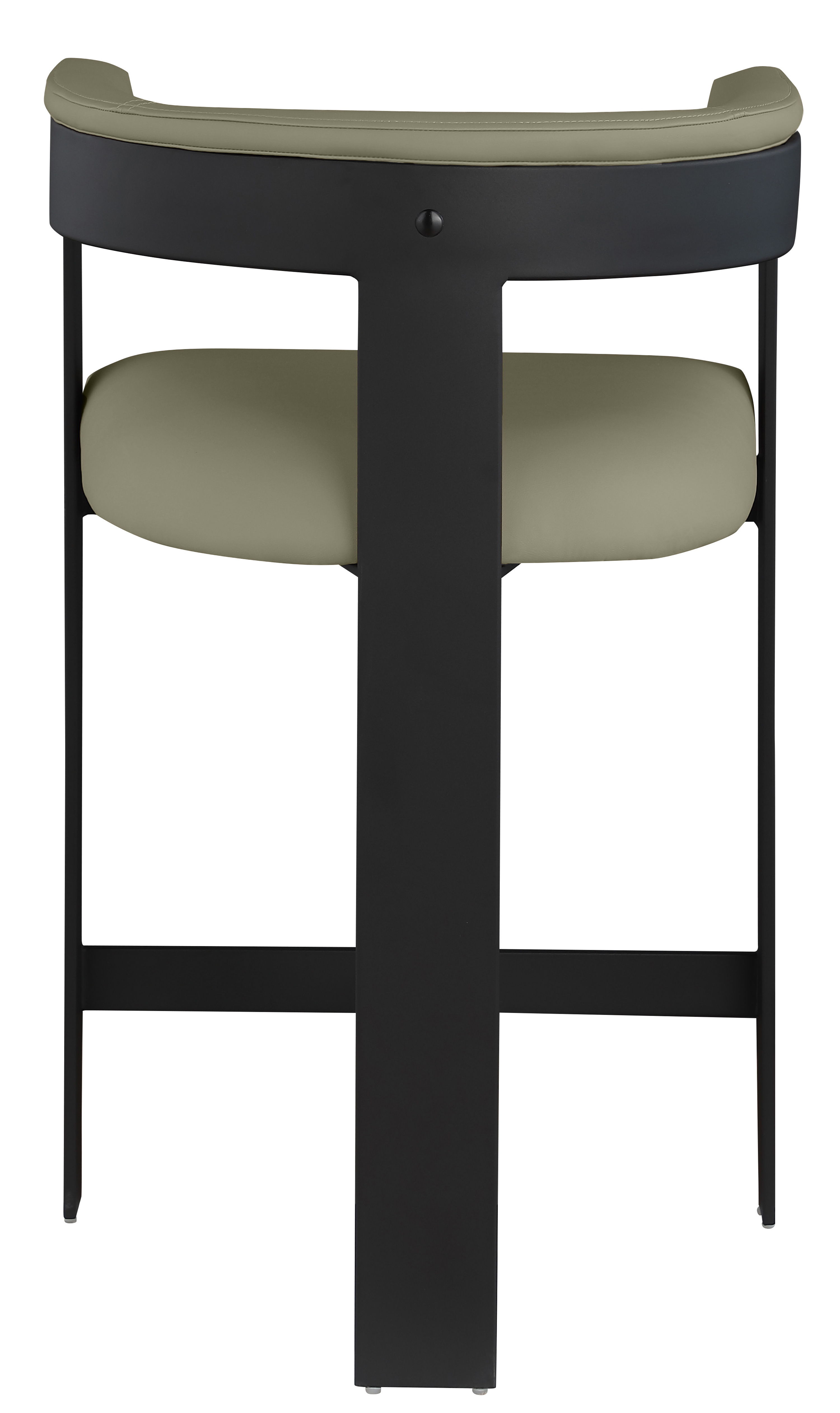 Romeo - Faux Leather Counter Stool With Black Base (Set of 2) - Olive Green
