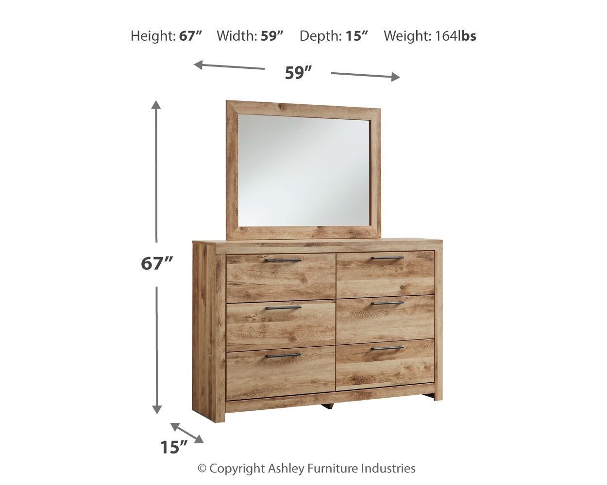 Ashley Furniture Hyanna - Dresser, Mirror - Tan - Image 6