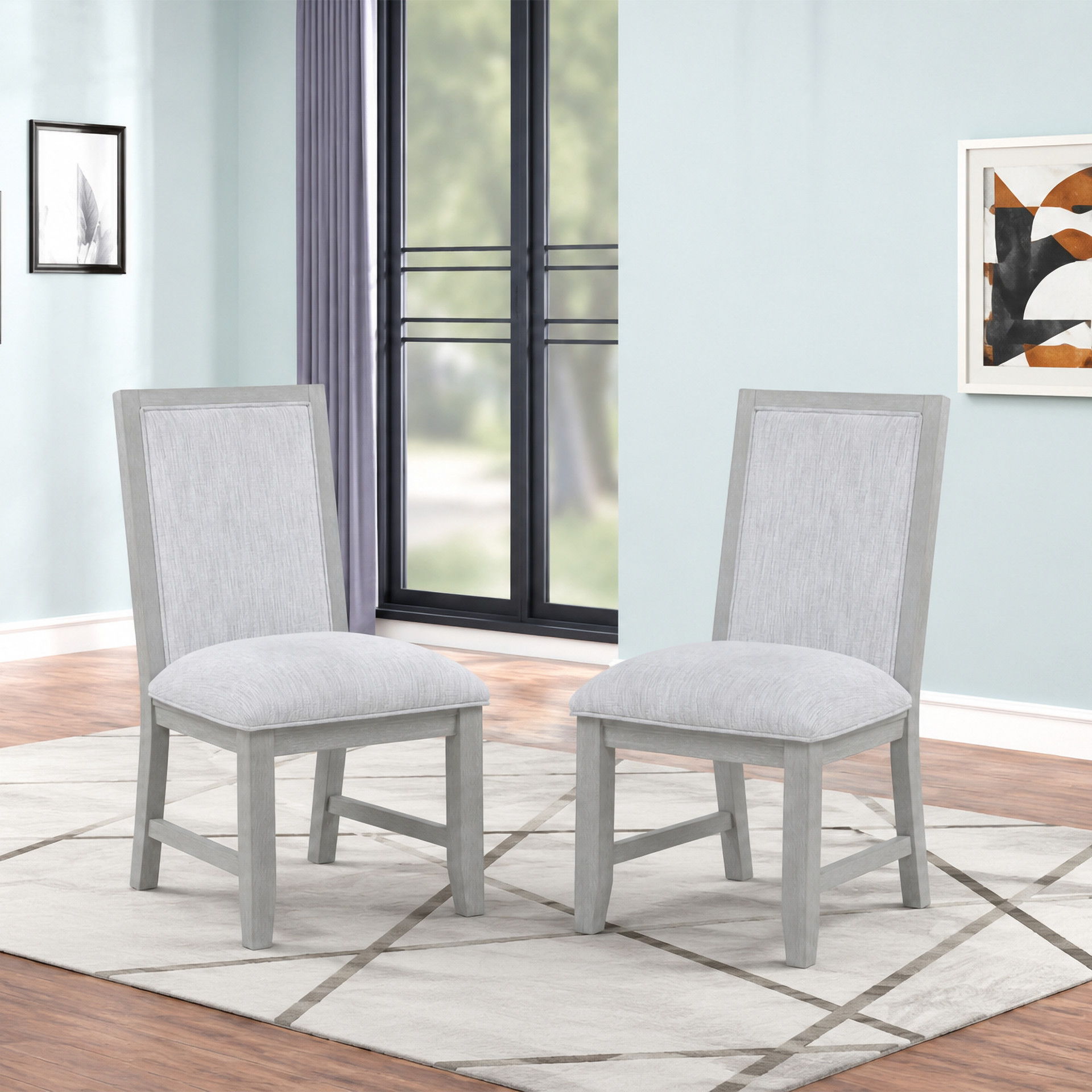 Fiona - Dining Side Chair (Set of 2) - Mist Gray, light gray, view 7