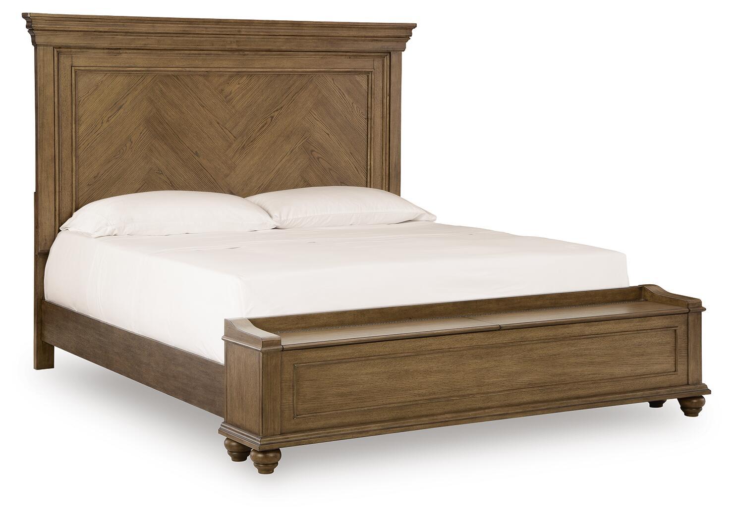 Karallin - California King Panel Storage Bed - Medium Brown