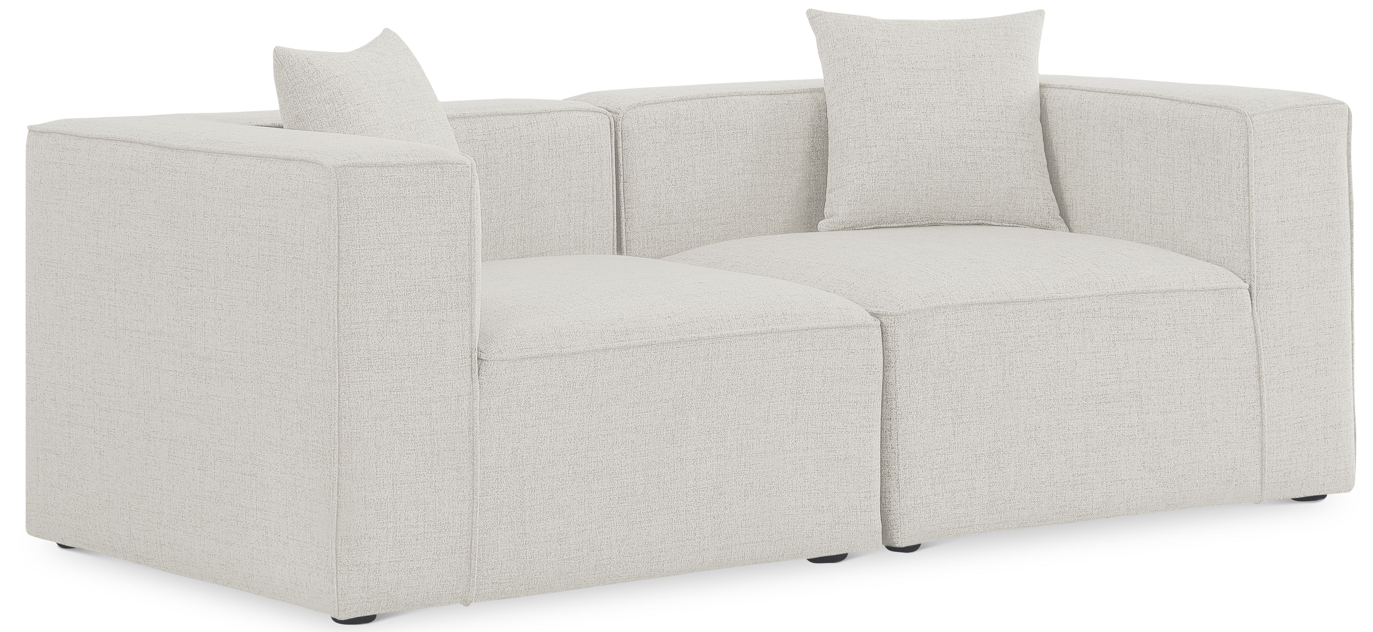 Cube - Linen Modular 2 Seat Sofa - Cream