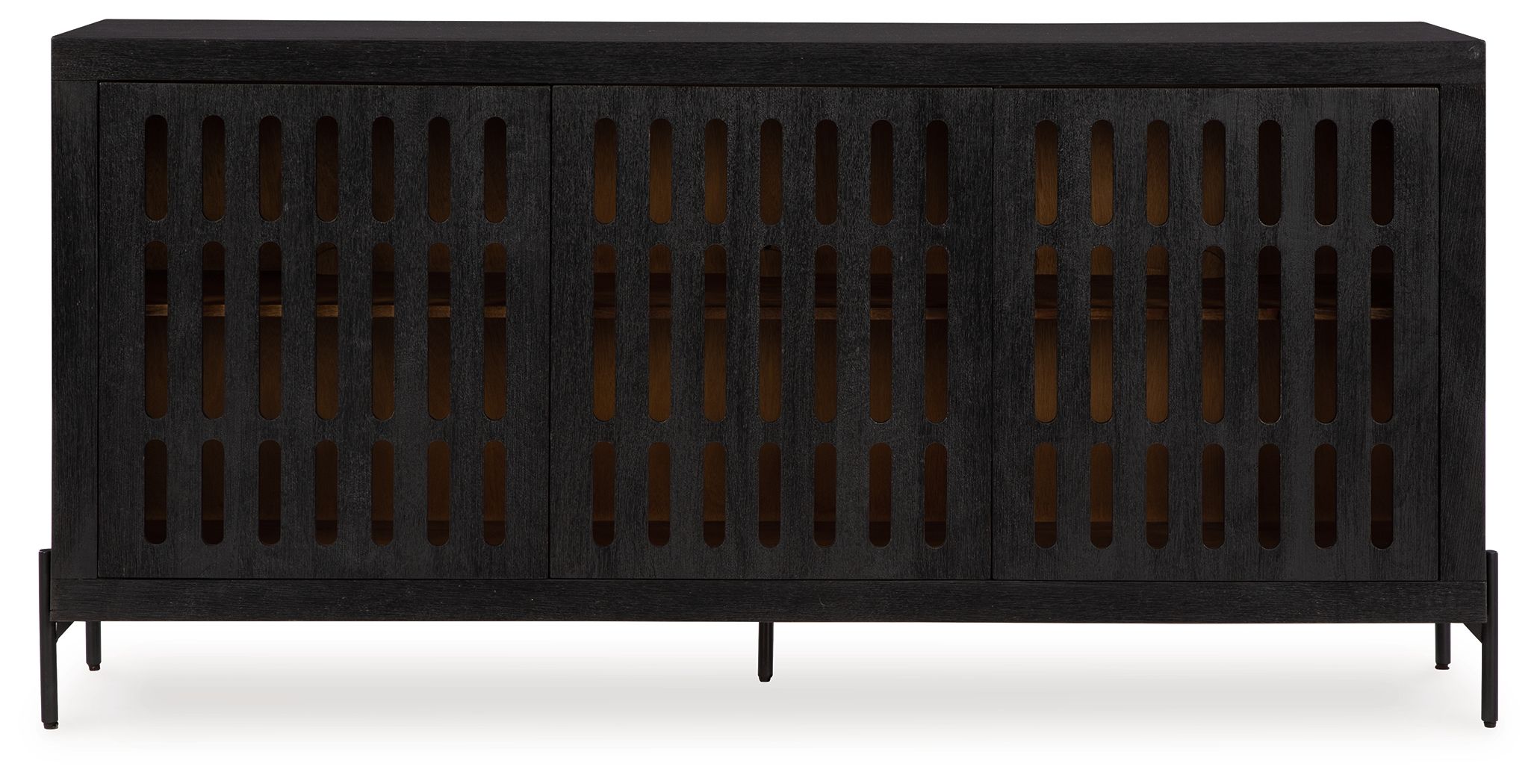 Ashley Furniture Vallisburg - Accent Cabinet - Black / Natural - Image 4