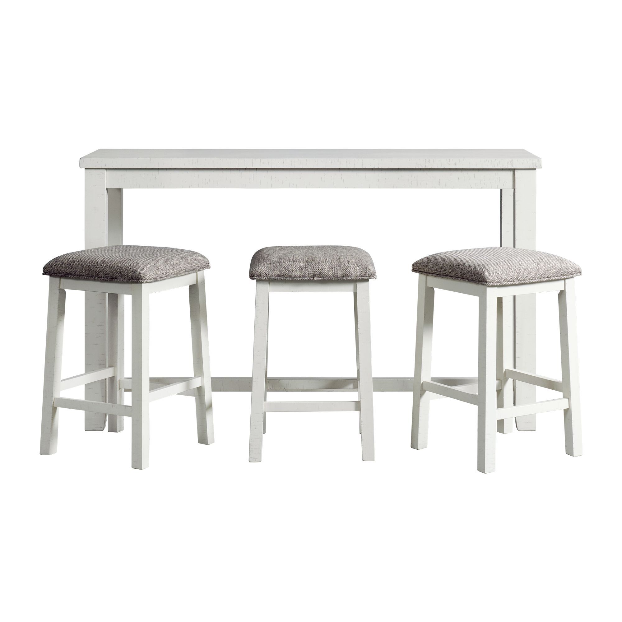 Stone - Occasional Bar Table Single Pack (Table And Three Stools) - White