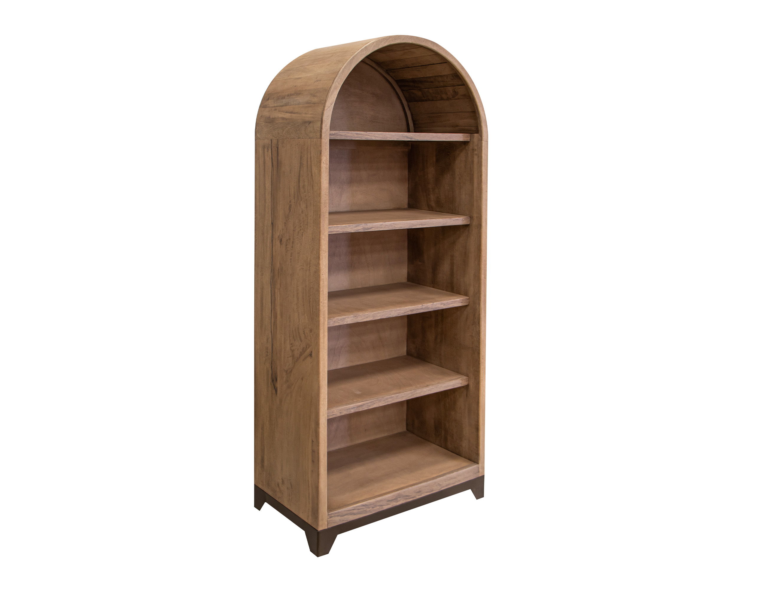 International Furniture Direct Natural Parota - 5 Shelves Bookcase - Brown Cappuccino