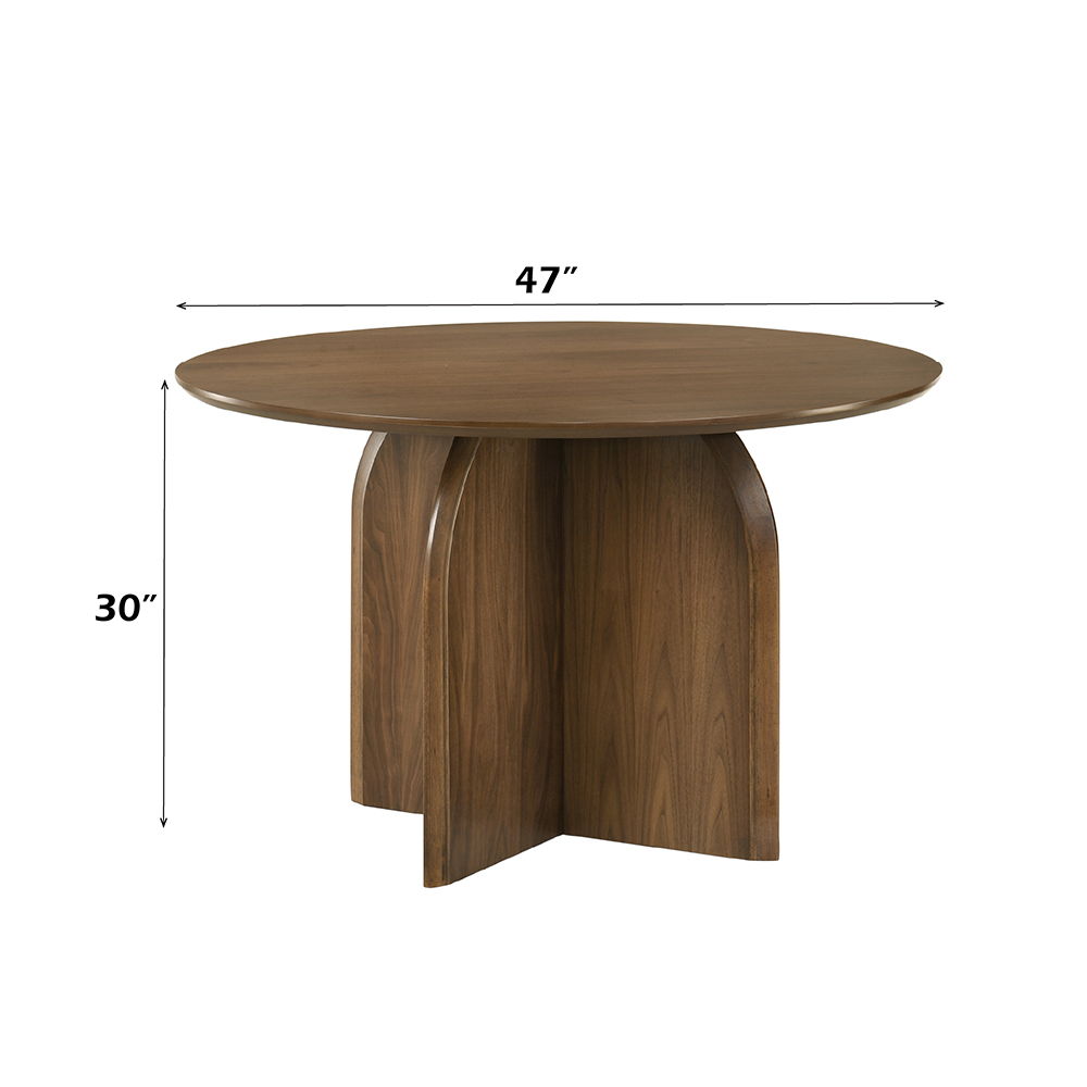 Delmon - Round Dining Table - Dark Walnut, dark brown, view 6