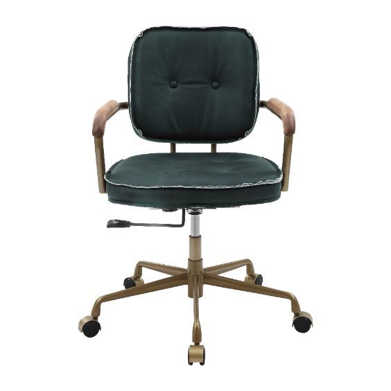 Siecross - Office Chair - Emerald Greentop Grain Leather, dark green, view 4