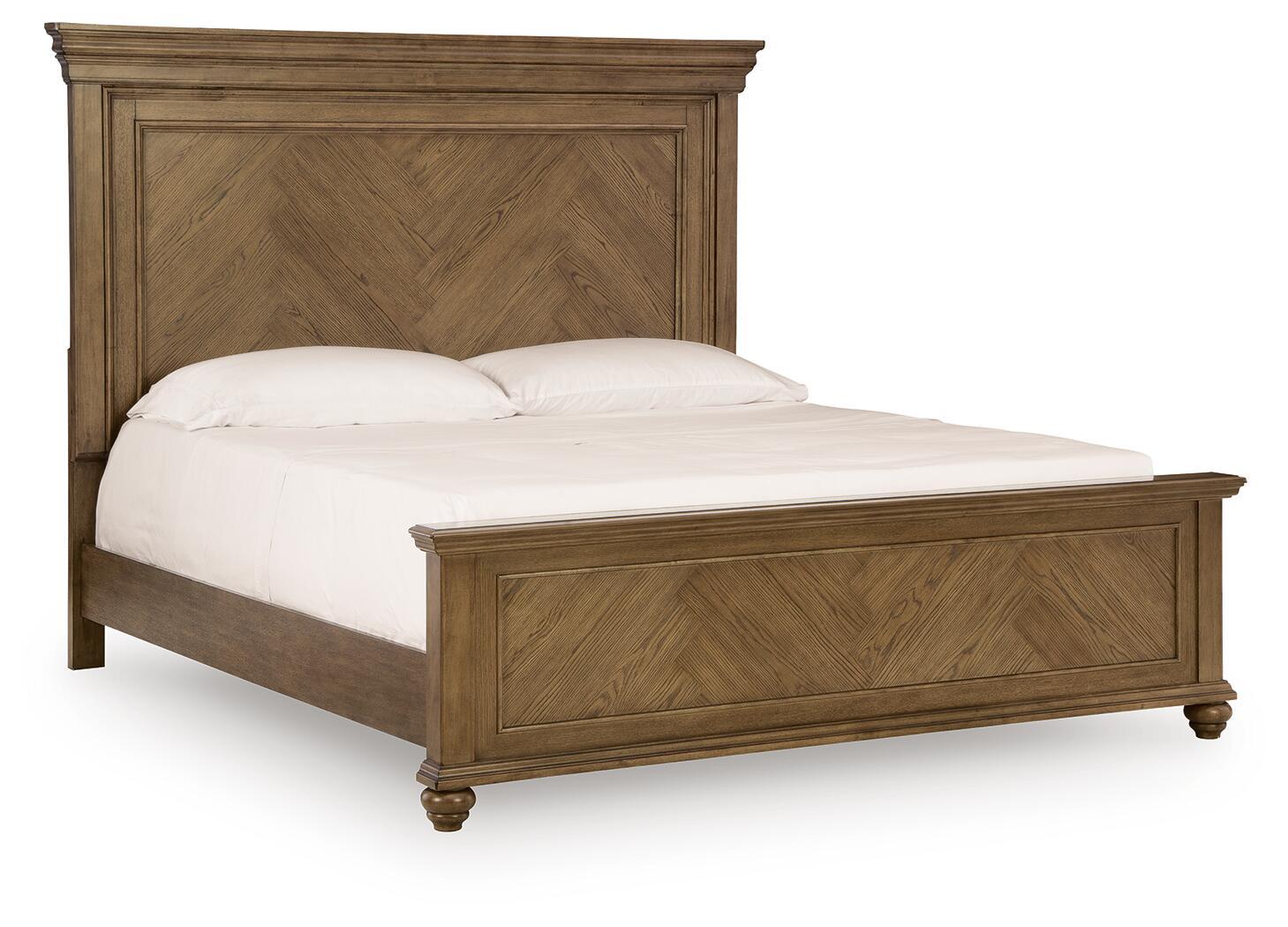 Karallin - California King Panel Bed - Medium Brown