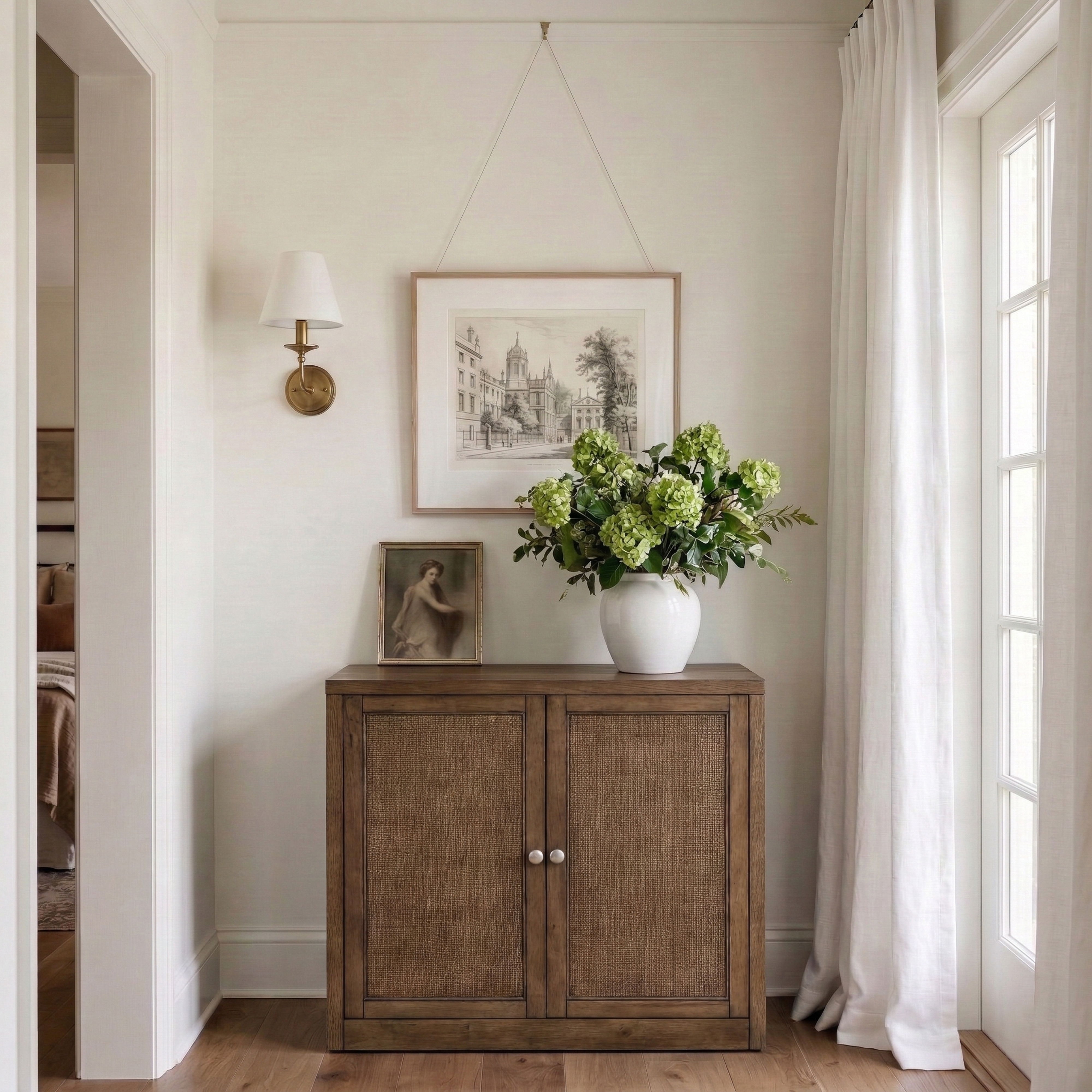 Vero - Solid Wood, Oak Veneer And Stainless Steel Sideboard/Buffet - Brown