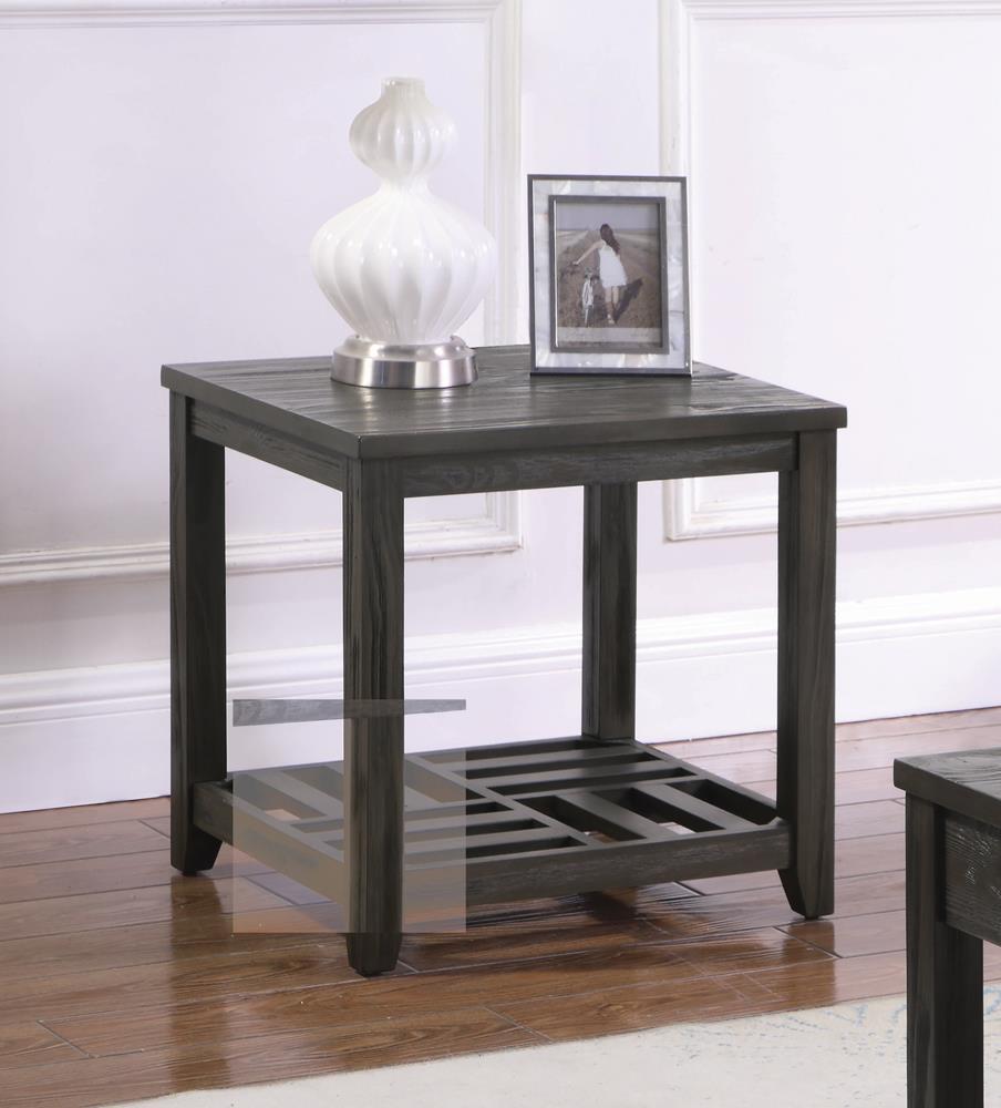 1-Shelf Rectangular End Table Grey