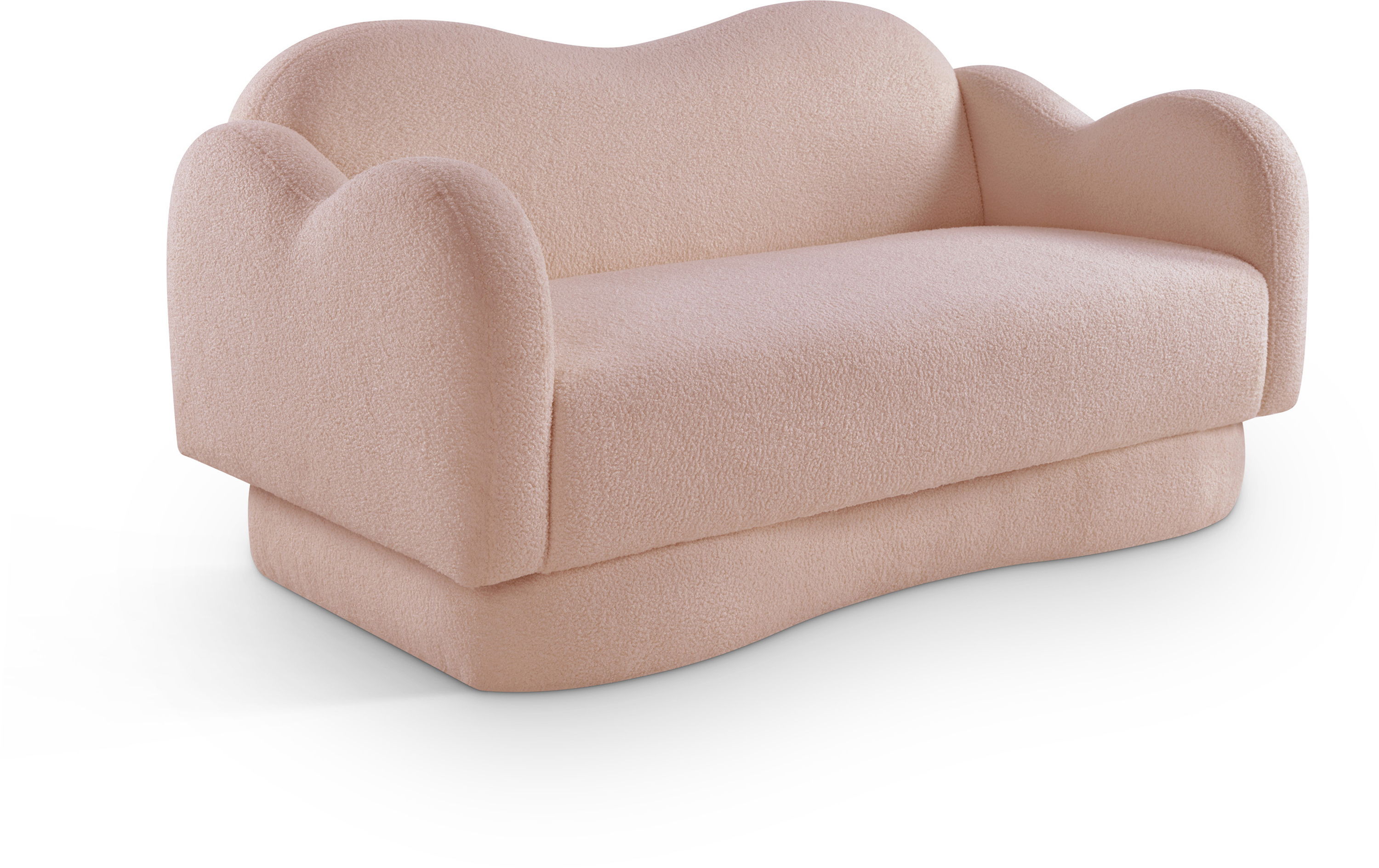 Bloom - Teddy Fabric Loveseat - Pink