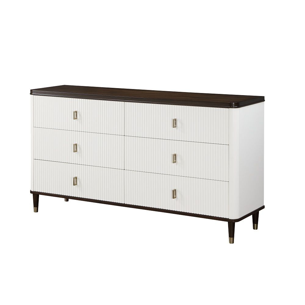 Carena - Dresser With Jewelry Tray - White & Brown, white