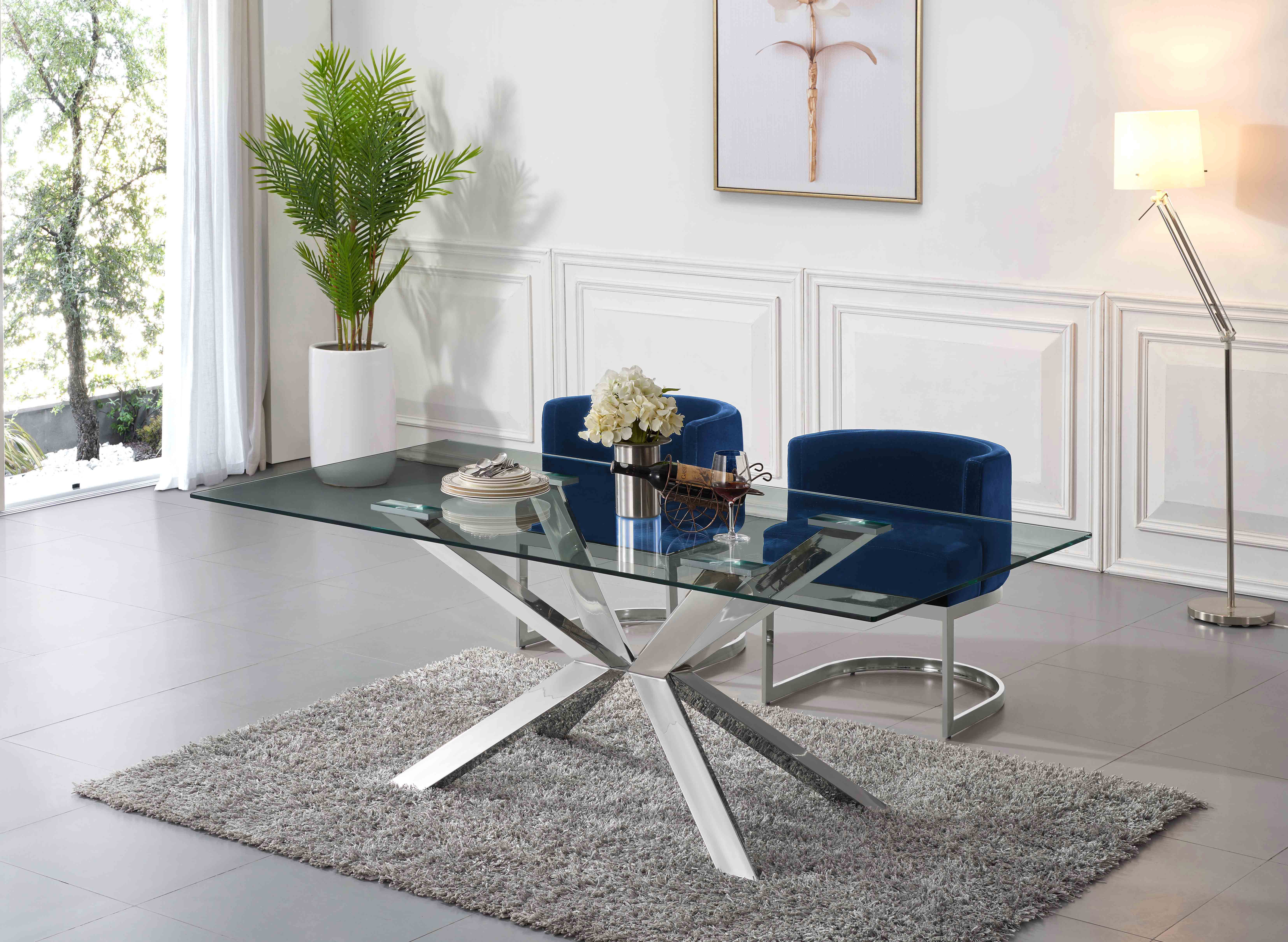 Gianna - Fabric Dining Chair - Navy