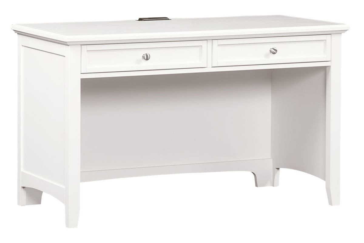 Bonanza - 2-Drawer Laptop/Tablet Desk with Charging Station - White Image