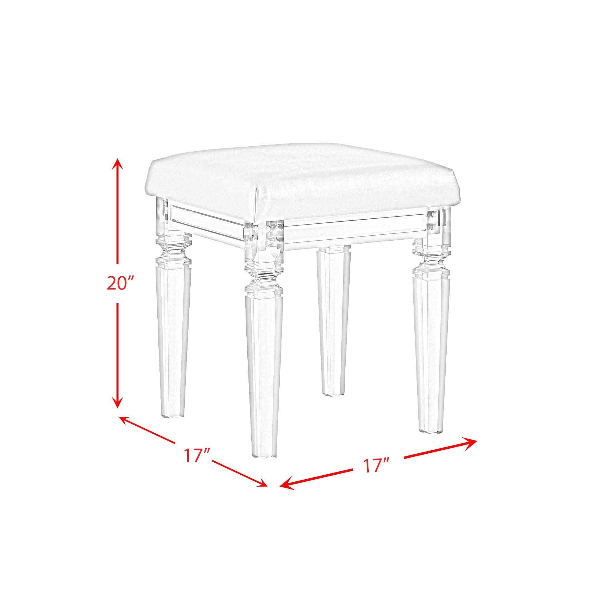 Twenty Nine - Vanity Stool With Acrylic Leg - White