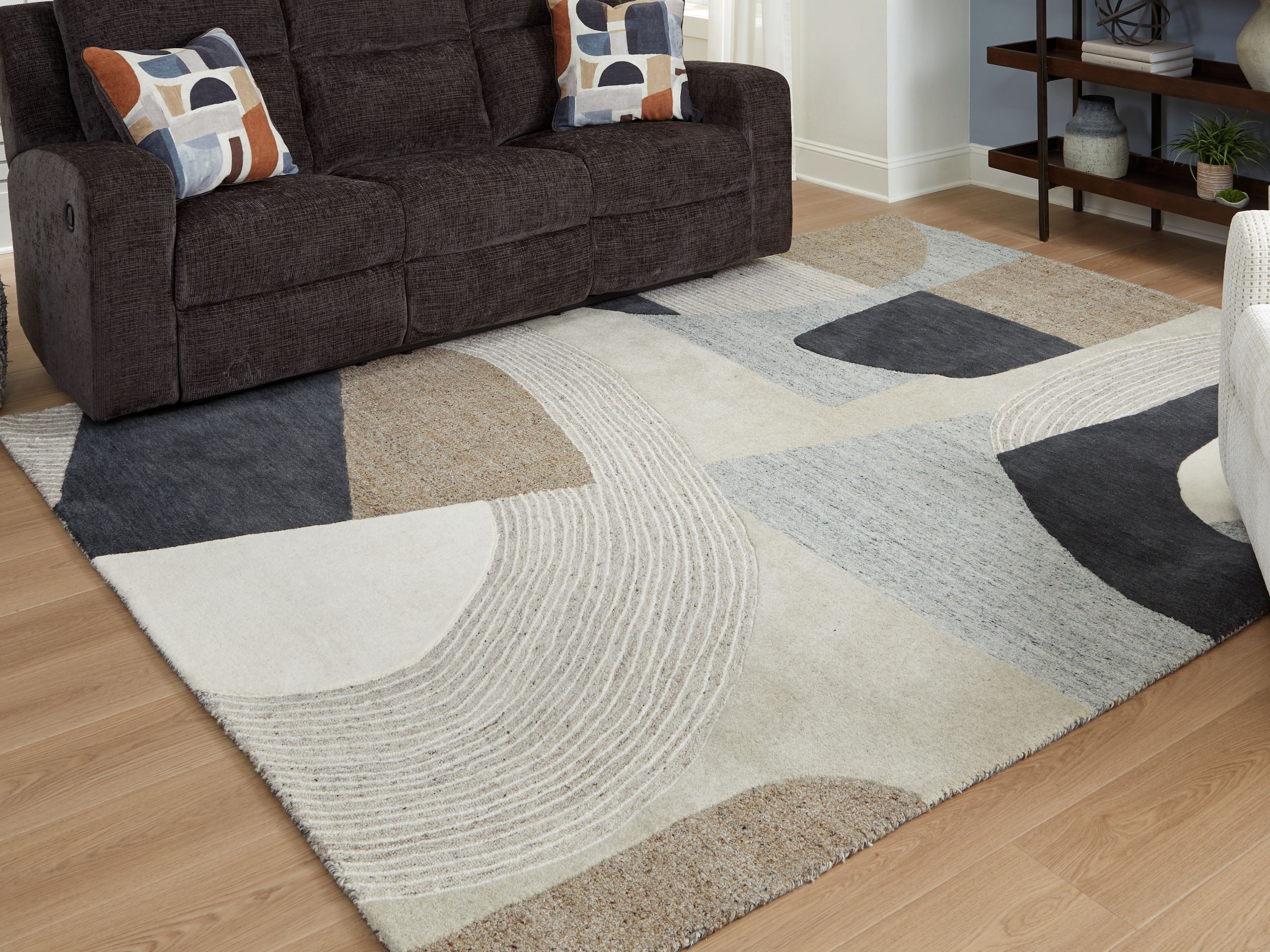 Ashley Furniture Edrickhill - 8' x 10' Rug - Grayish Teal / Taupe / Cream - Image 4