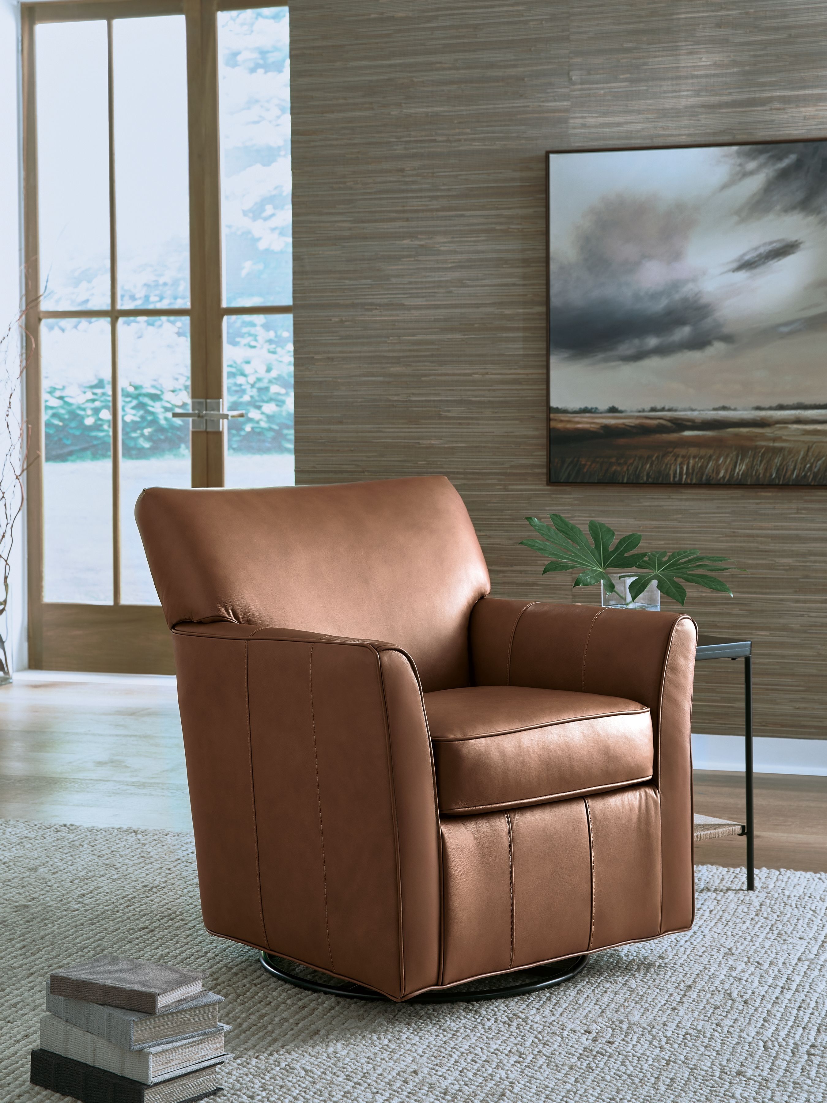 Ashley Furniture Braydunn - Swivel Glider Accent Chair - Caramel - Image 2