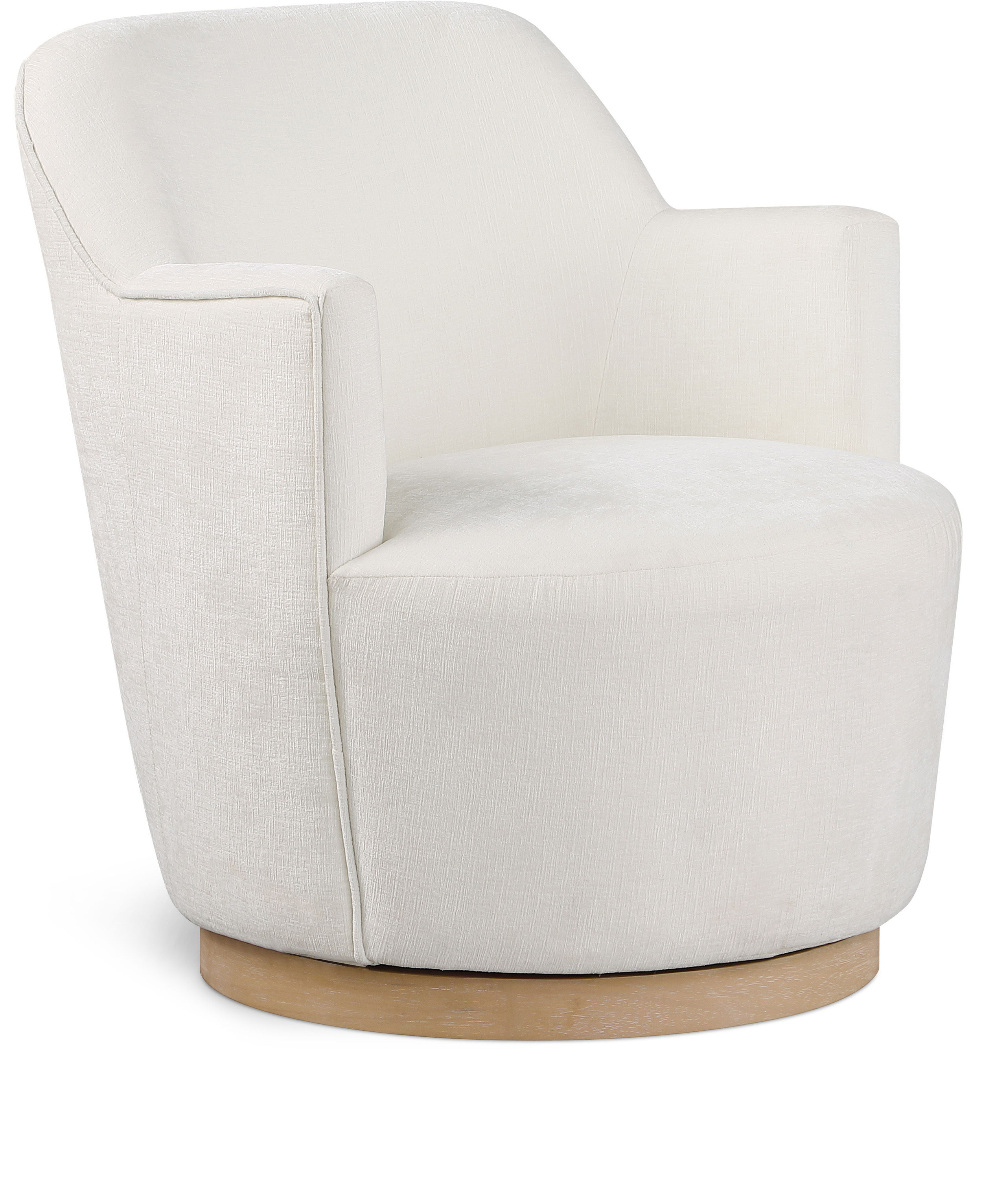 Clarita - Chenille Swivel Accent Chair - Cream