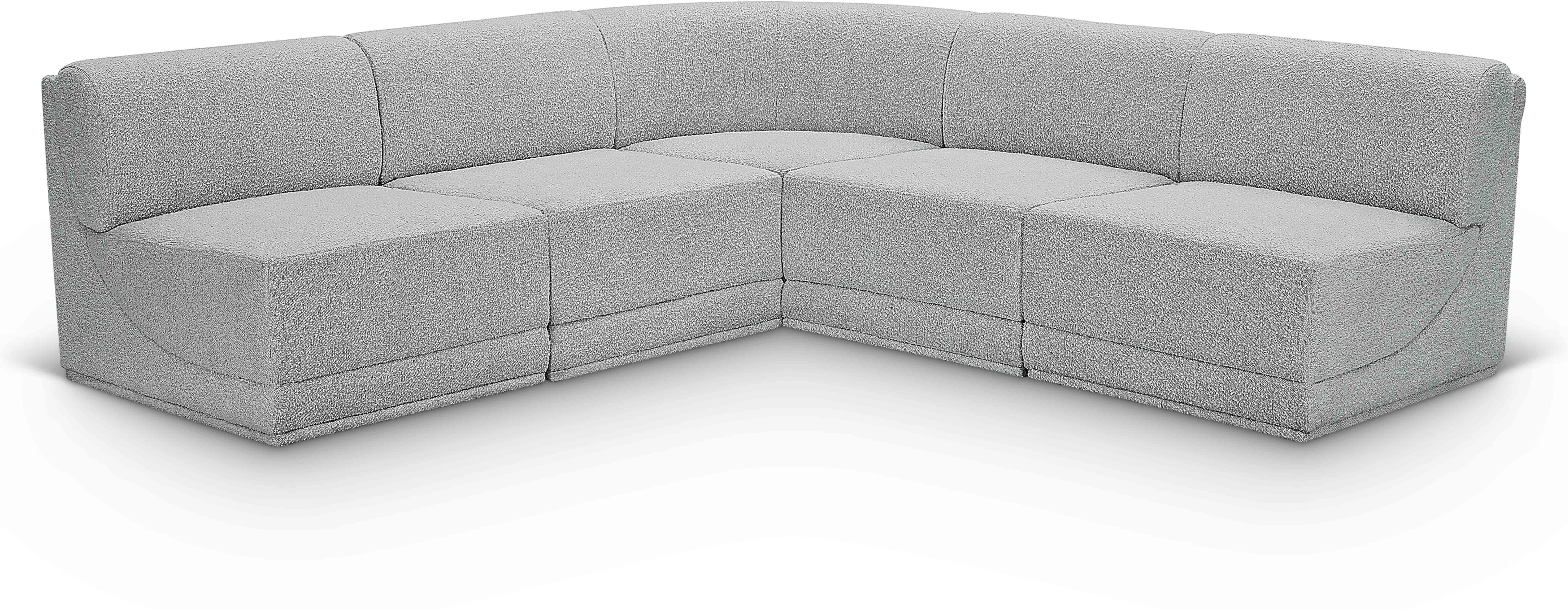 Ollie - 5 Piece Modular Corner Armless Sectional - Gray