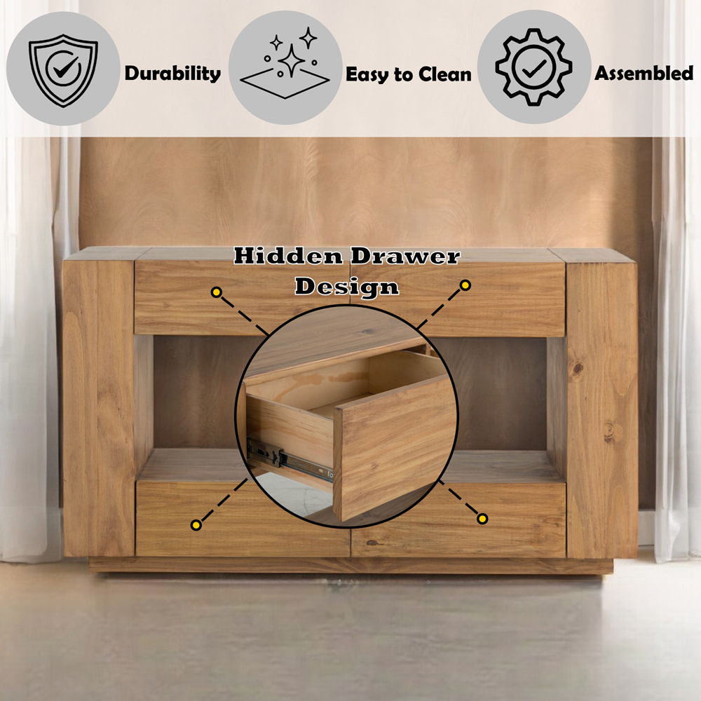 Harlan - Sofa Table - Oak, light brown, view 7