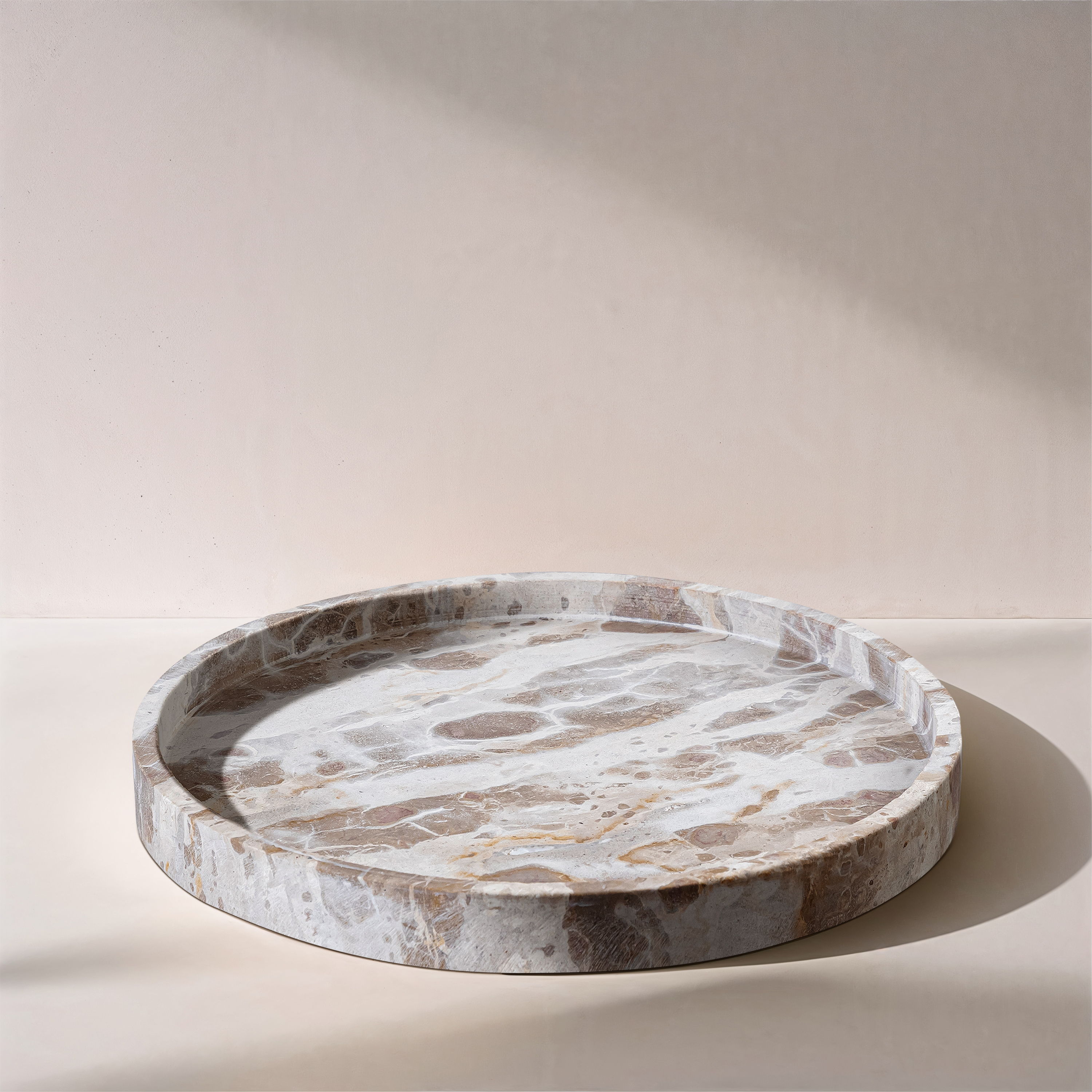 Barletta - Marble Round Tray - Beige