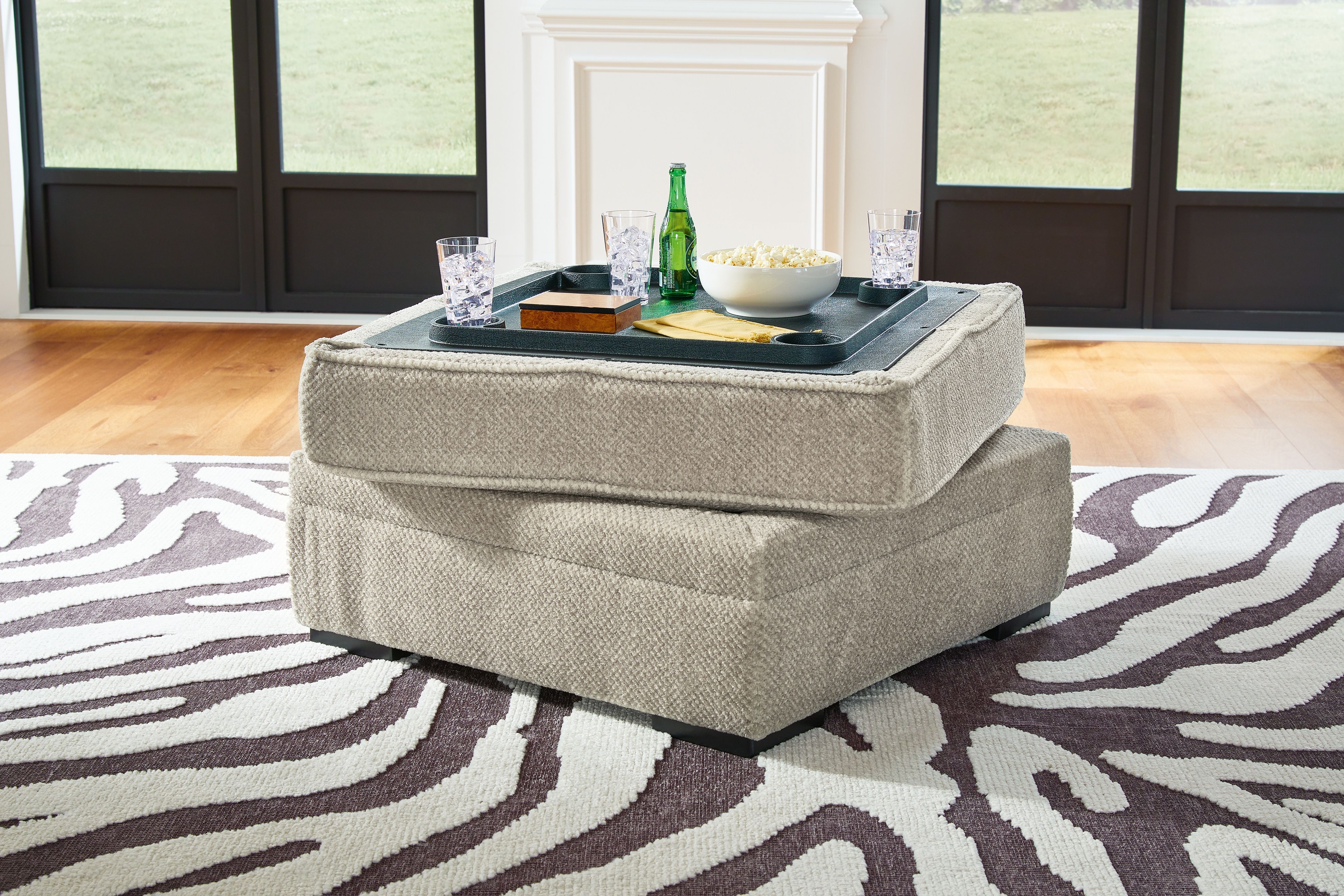 Ashley Furniture Calnita - Ottoman With Storage - Sisal - Image 6