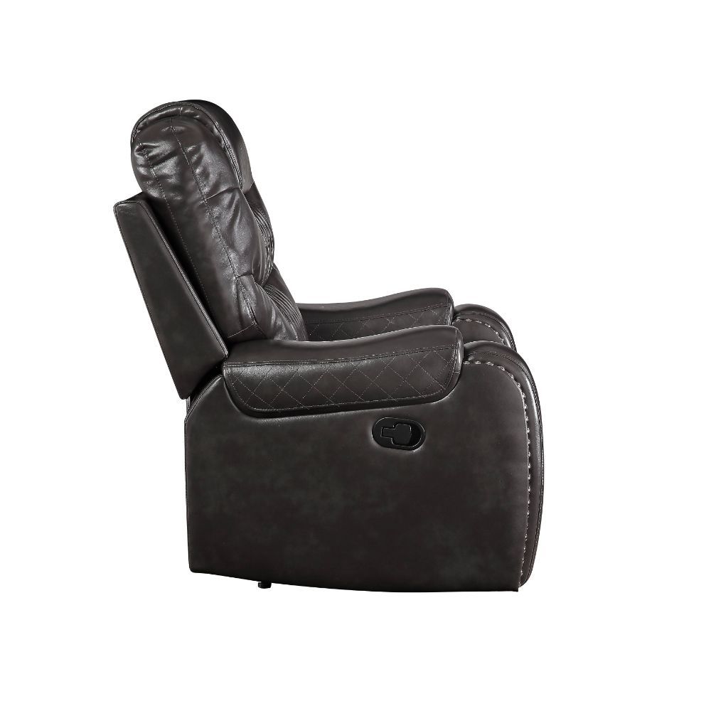 Braylon - Motion Loveseat With Console - Magnetite Synthetic Leather, black, view 6