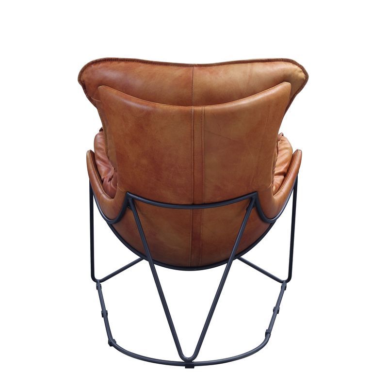 Thurshan - Accent Chair - Aperol Top Grain Leather & Black, light brown, view 4