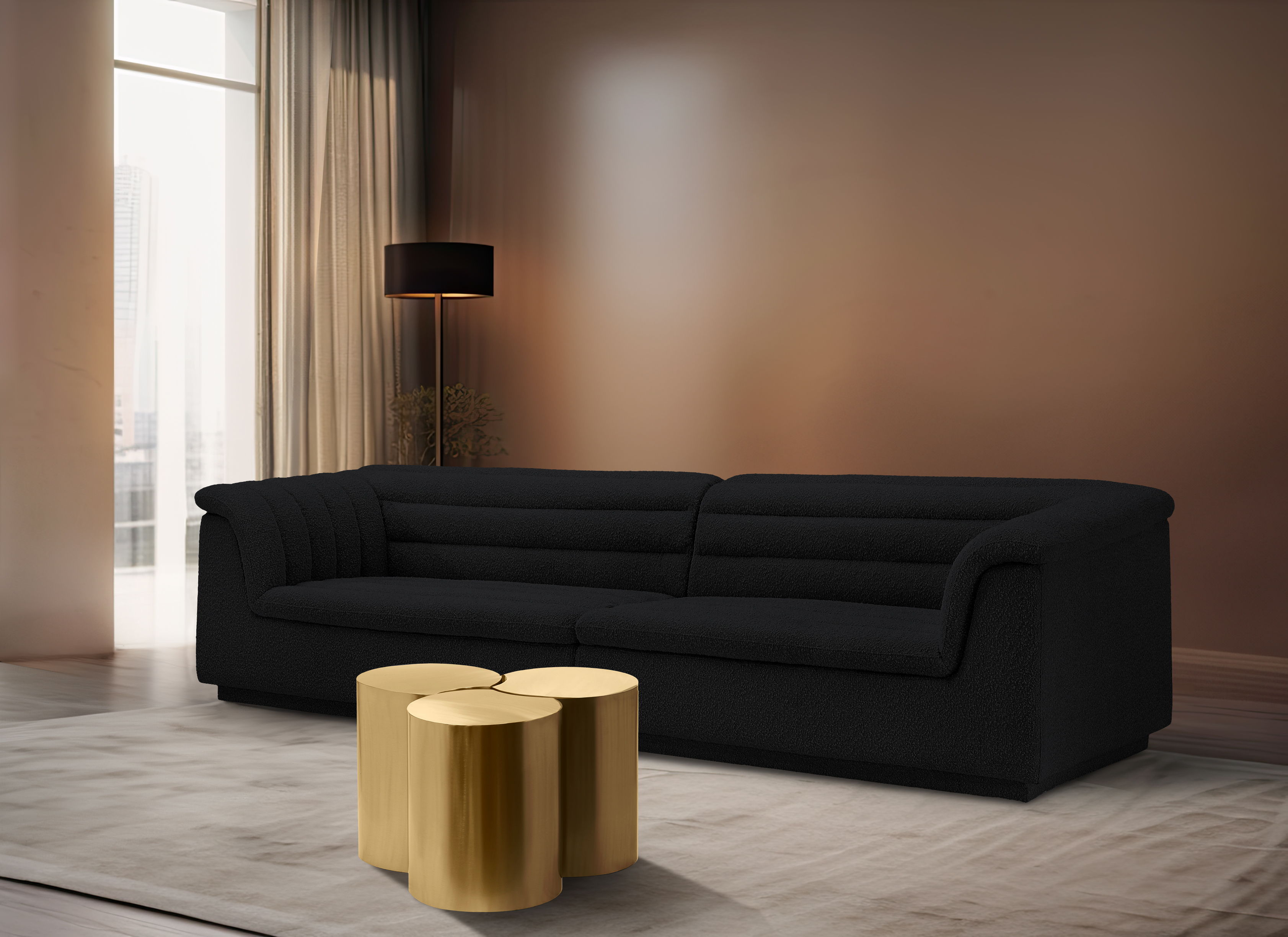 Dimple - 16" 3 Piece Modular Coffee Table - Gold