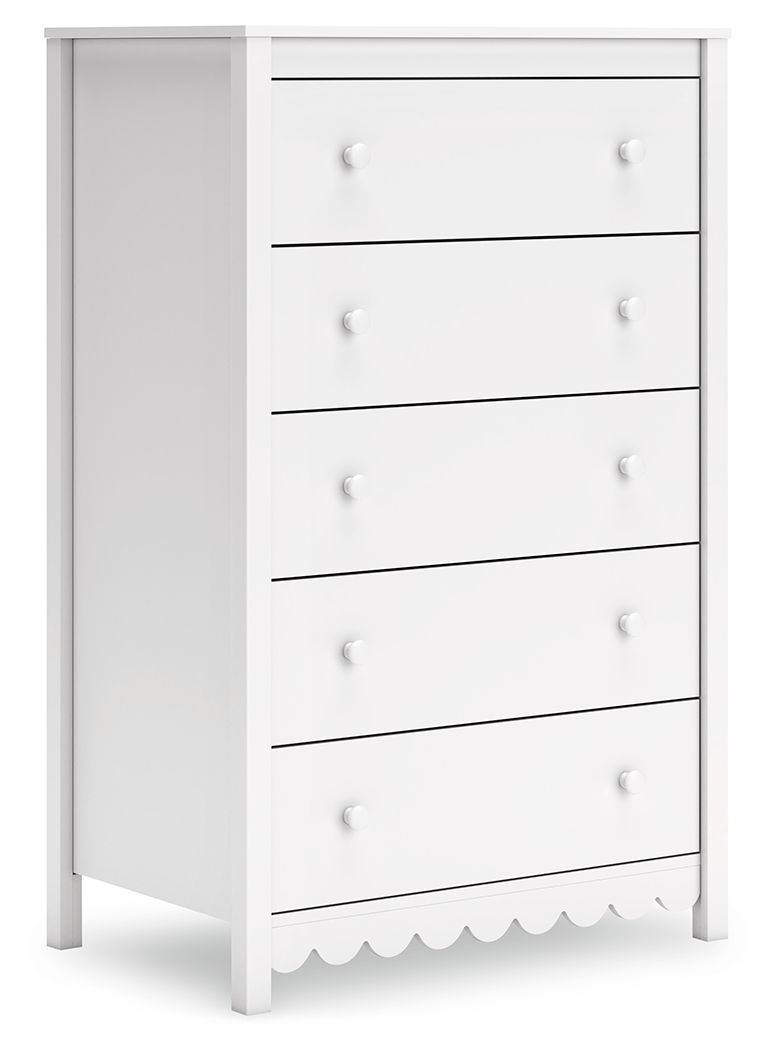 Ashley Hallityn Five Drawer Chest - White