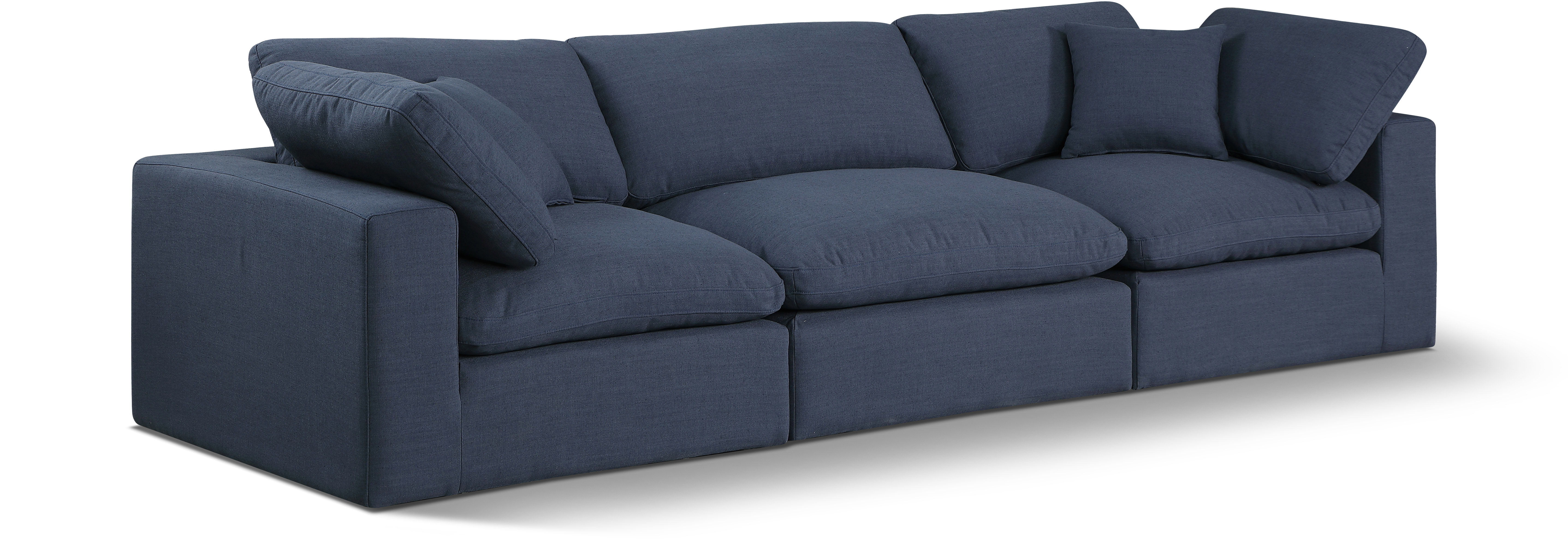 Comfy - Linen Modular Sofa 3 Seats - Navy