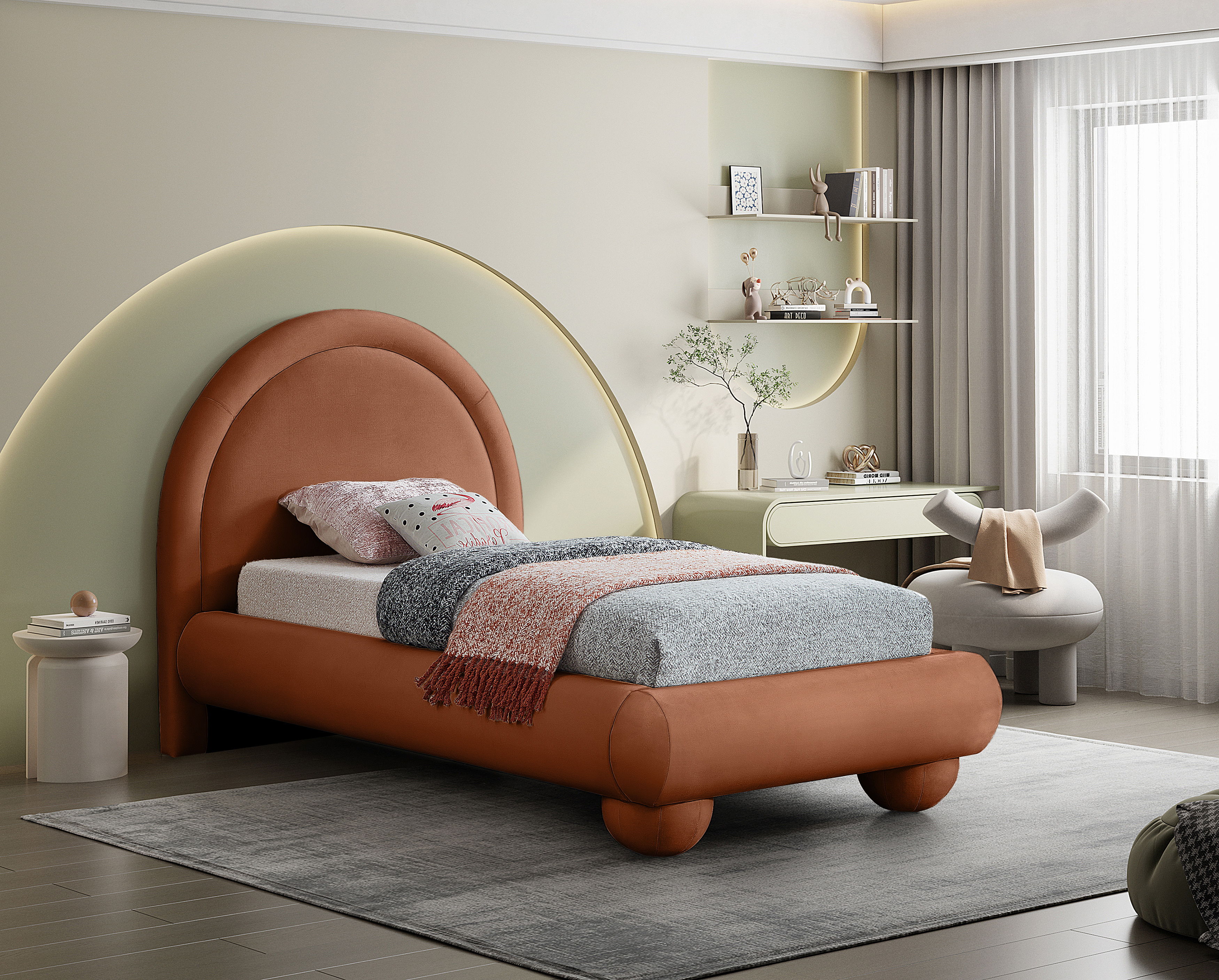 Madrid - Twin Bed - Cognac