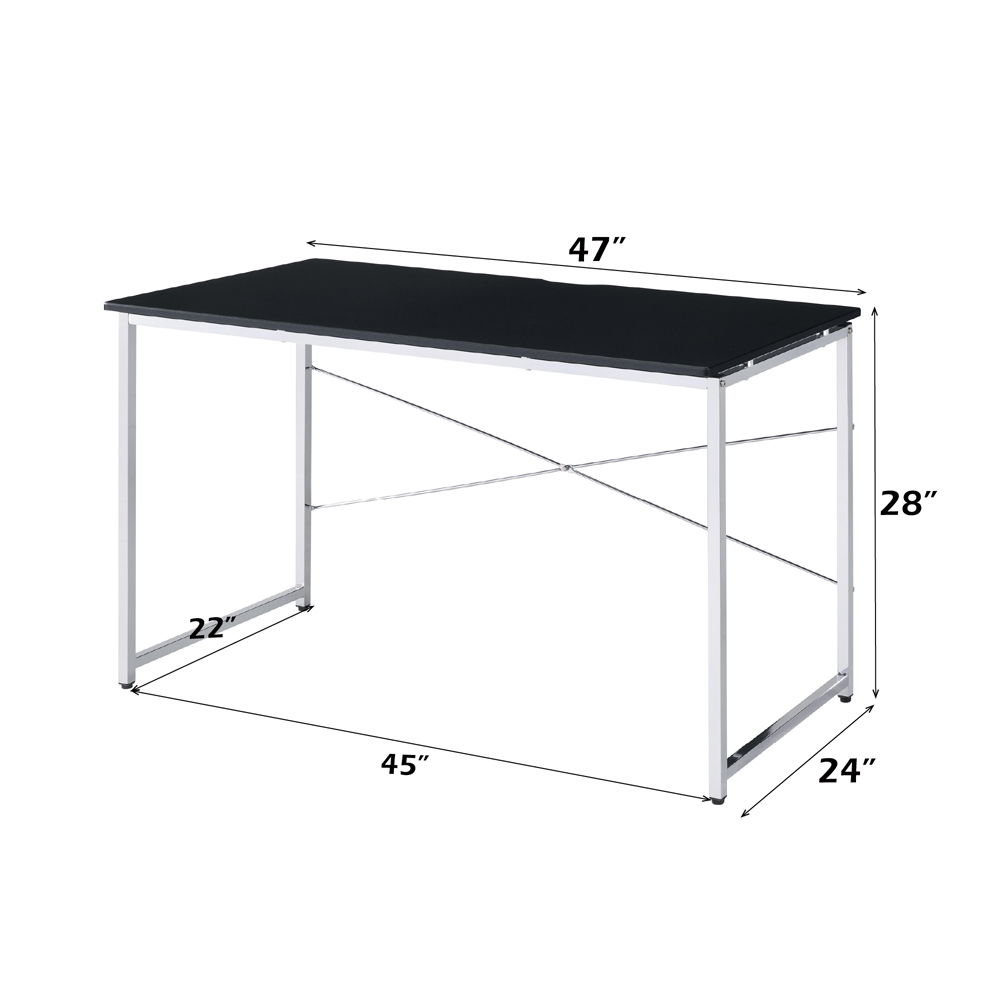 Tennos - Vanity Desk (Same 93195) - Black & Chrome, black, view 4
