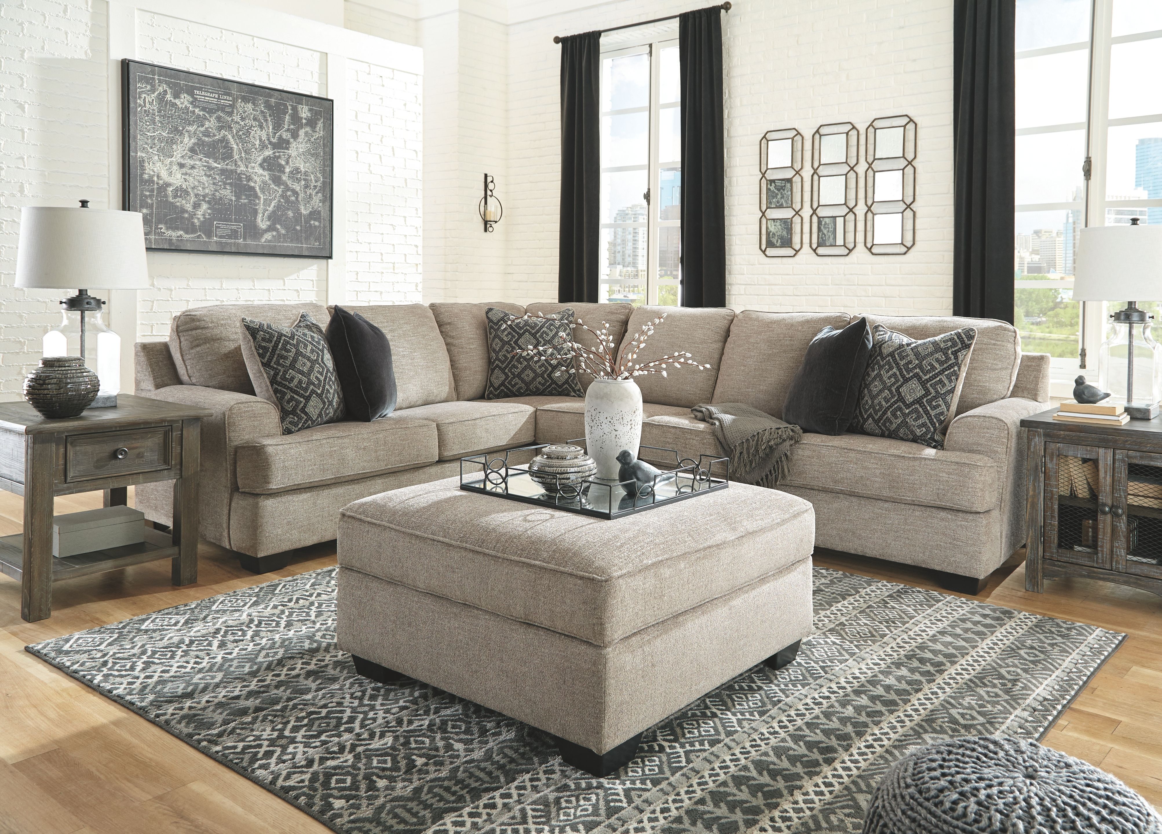 4 Pc · Right Arm Facing Loveseat 3 Pc Sectional, Ottoman