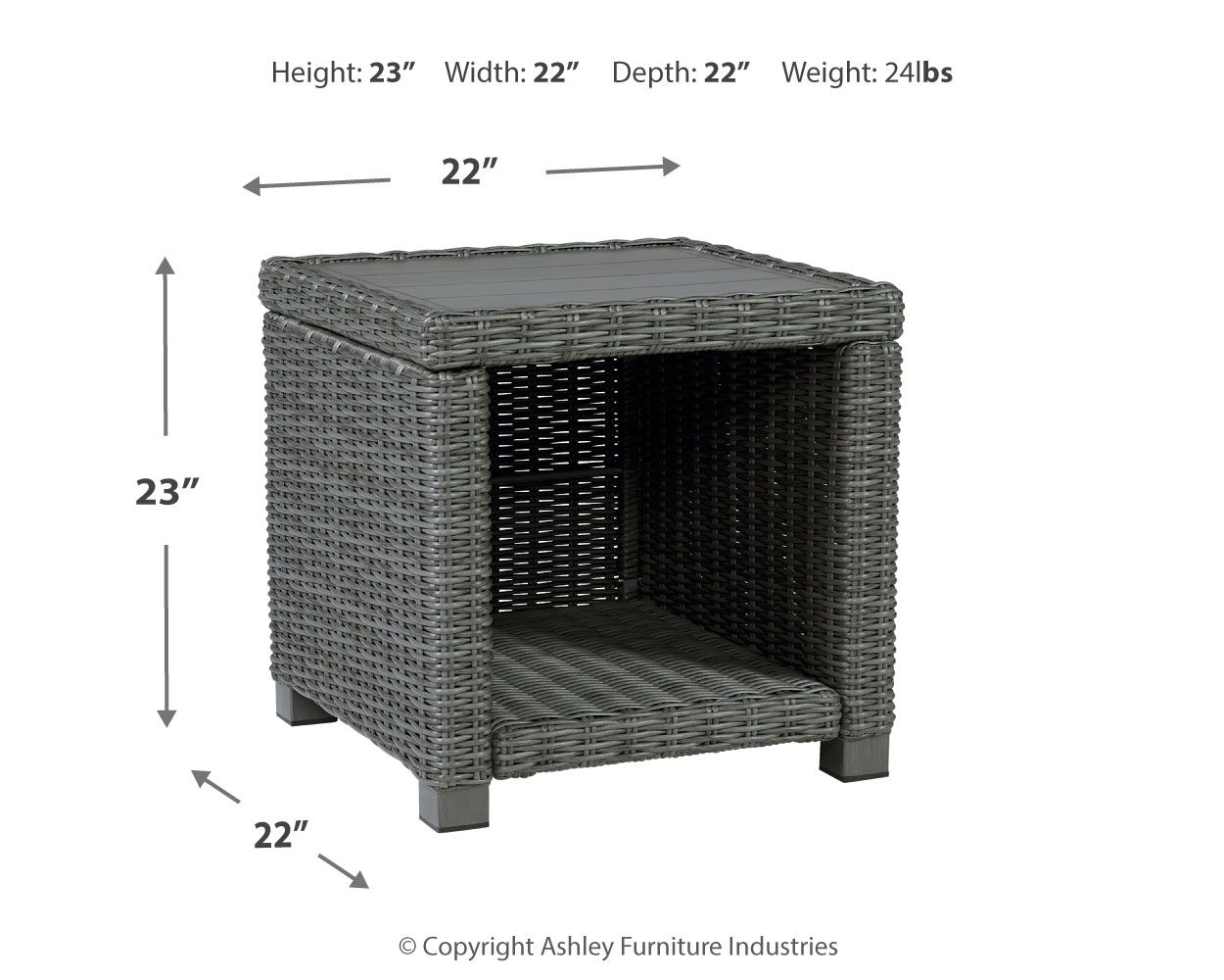 Ashley Furniture Elite Park - Square End Table - Gray - Image 7
