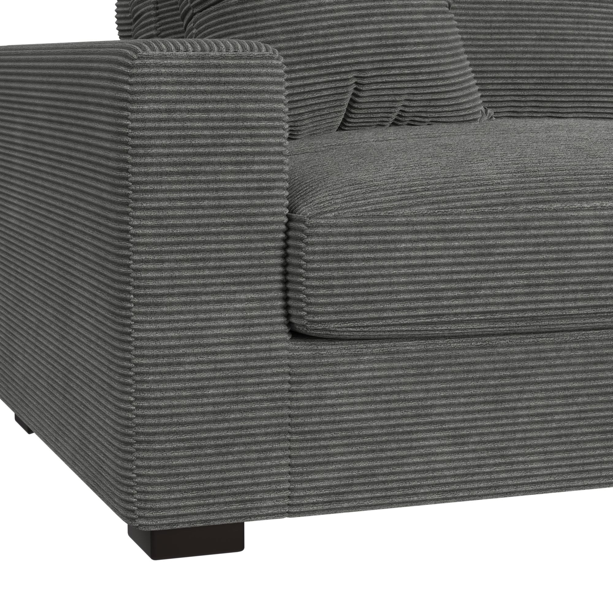 Arizona - Modular 4 Piece Sectional Set With RHF Chaise - Steno Charcoal