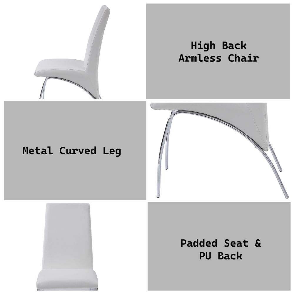 Pervis - Side Chair (Set of 2) - White Synthetic Leather & Chrome, white, view 7